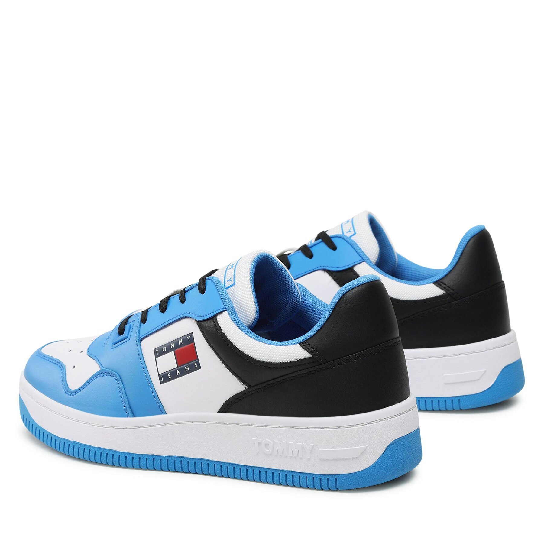 Tommy Jeans Сникърси Basket Leather EM0EM01162 Син - Pepit.bg