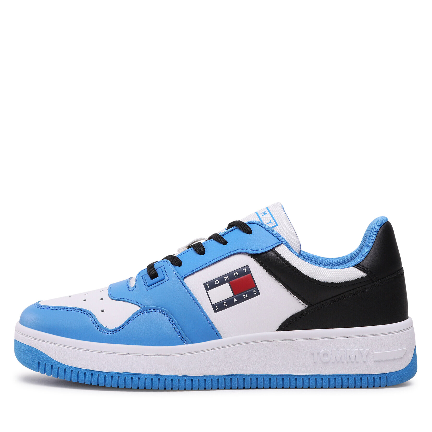 Tommy Jeans Сникърси Basket Leather EM0EM01162 Син - Pepit.bg