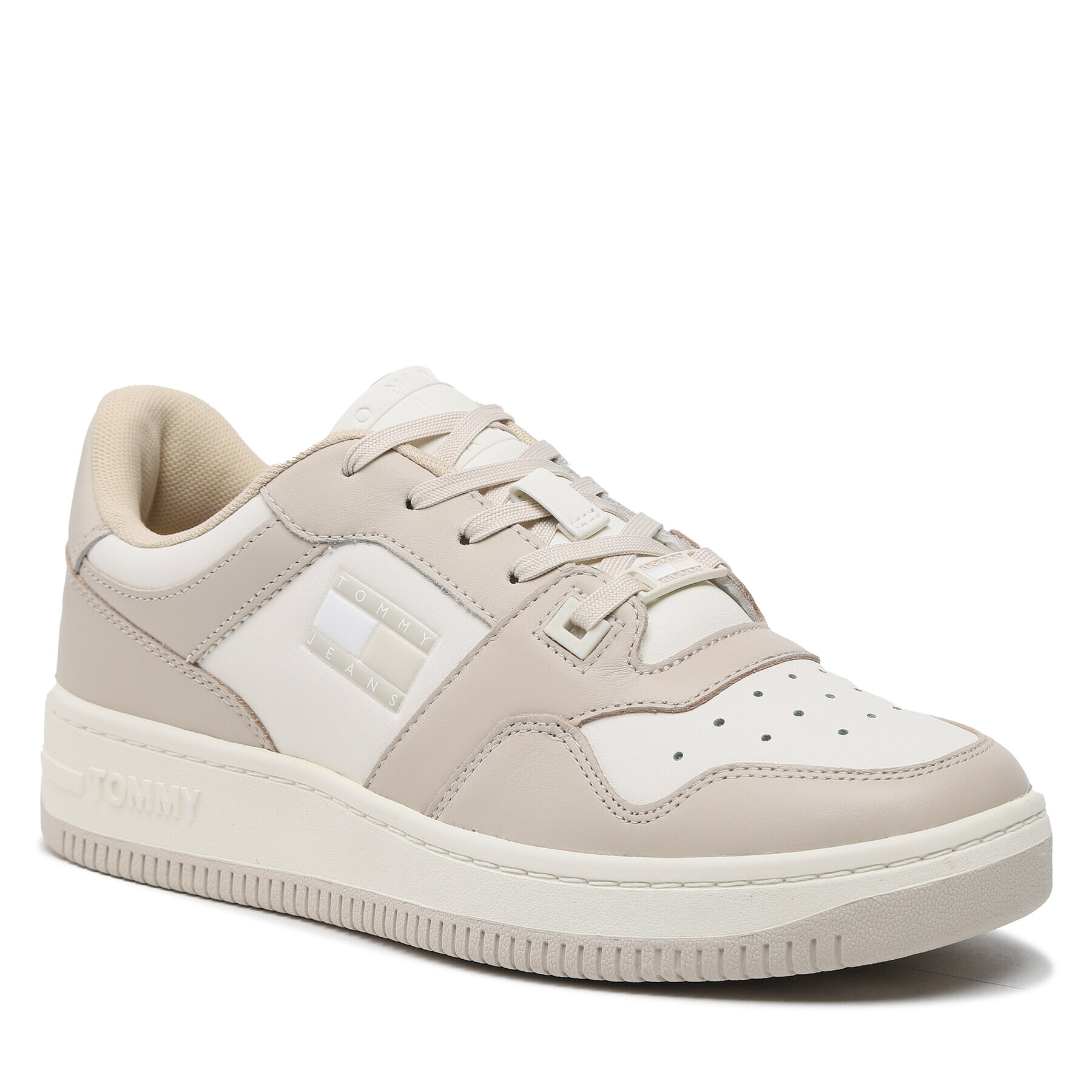 Tommy Jeans Сникърси Basket Leather EM0EM01165 Бежов - Pepit.bg