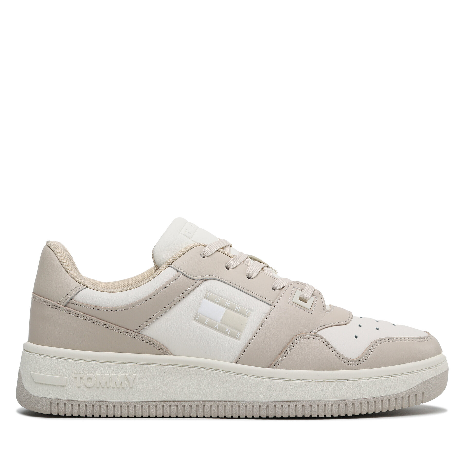 Tommy Jeans Сникърси Basket Leather EM0EM01165 Бежов - Pepit.bg