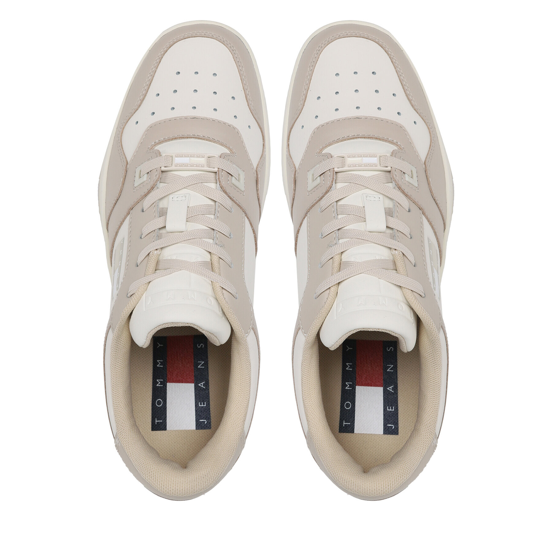 Tommy Jeans Сникърси Basket Leather EM0EM01165 Бежов - Pepit.bg