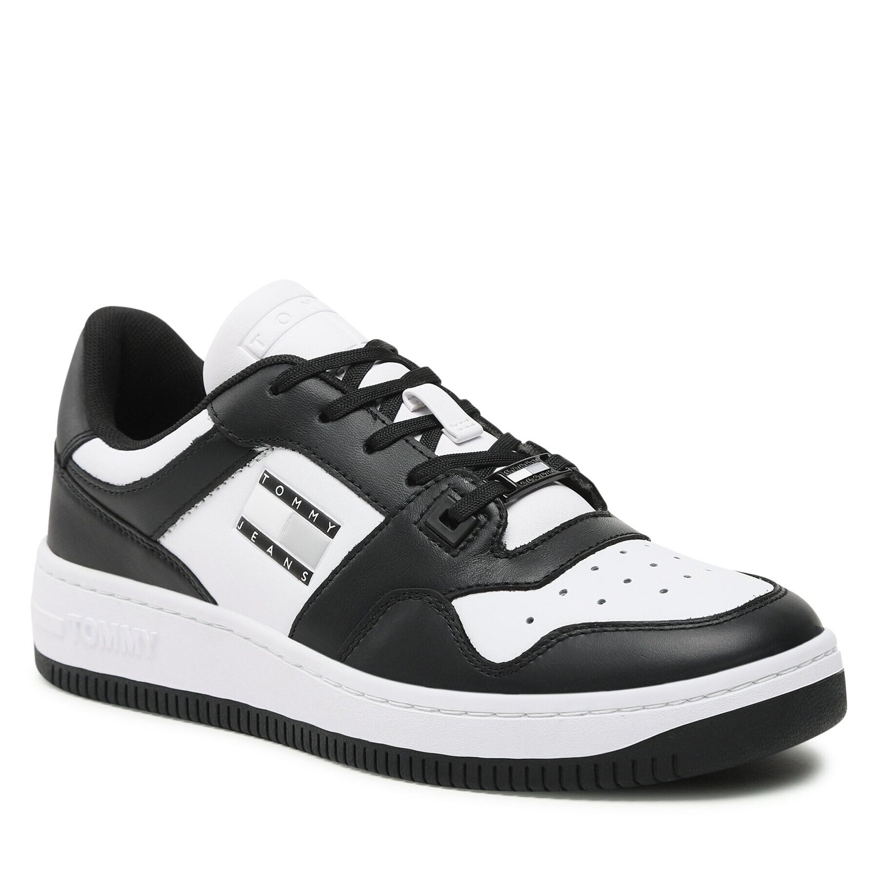 Tommy Jeans Сникърси Basket Leather EM0EM01165 Черен - Pepit.bg