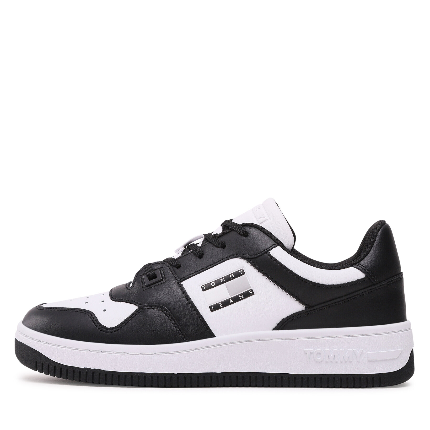 Tommy Jeans Сникърси Basket Leather EM0EM01165 Черен - Pepit.bg