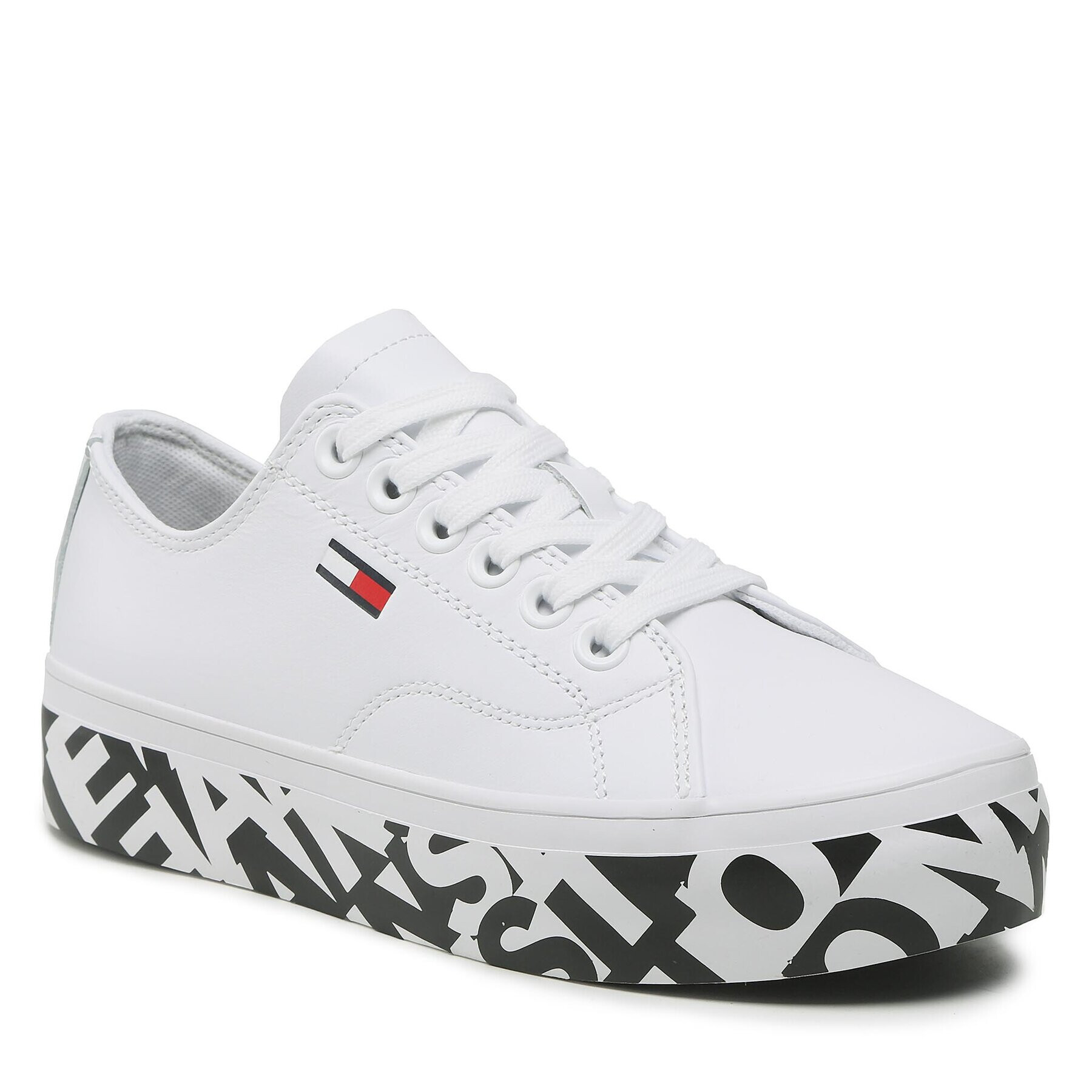 Tommy Jeans Сникърси Cupsole Print Logo EN0EN02064 Бял - Pepit.bg