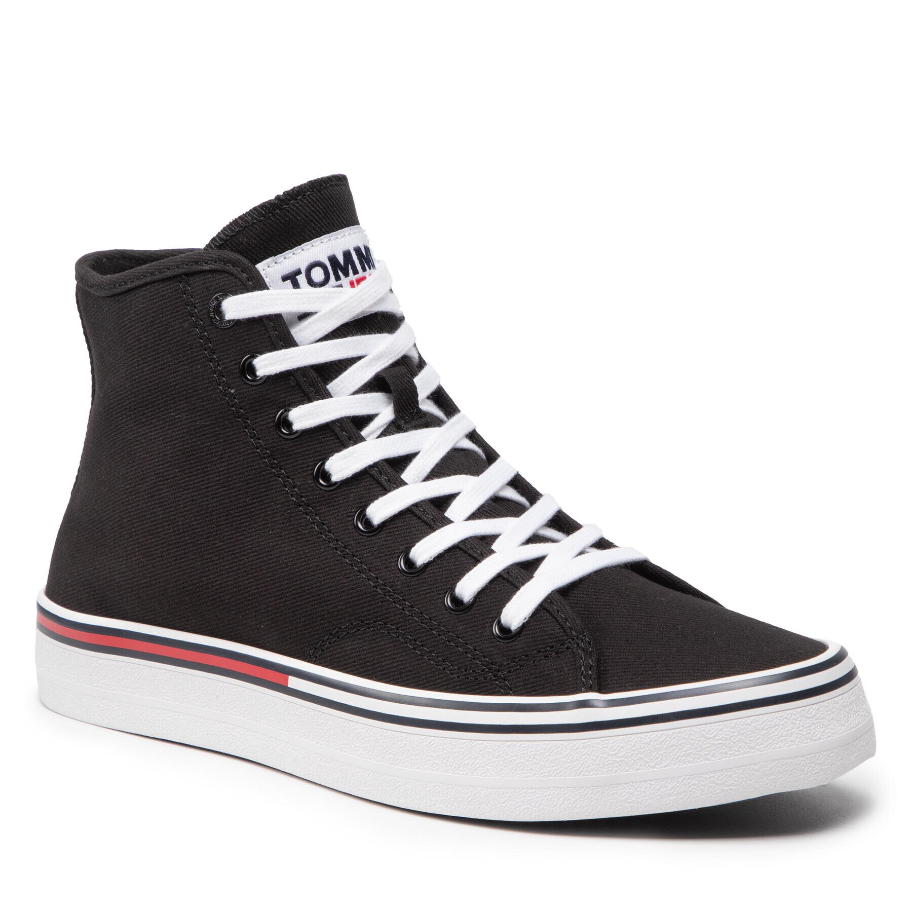 Tommy Jeans Сникърси Essential Mid Cut EM0EM00967 Черен - Pepit.bg