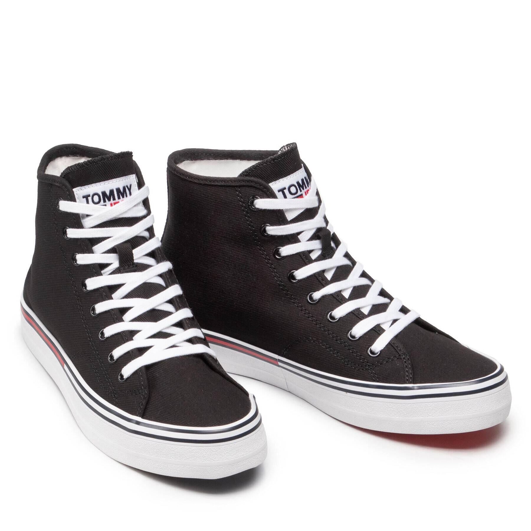 Tommy Jeans Сникърси Essential Mid Cut EM0EM00967 Черен - Pepit.bg