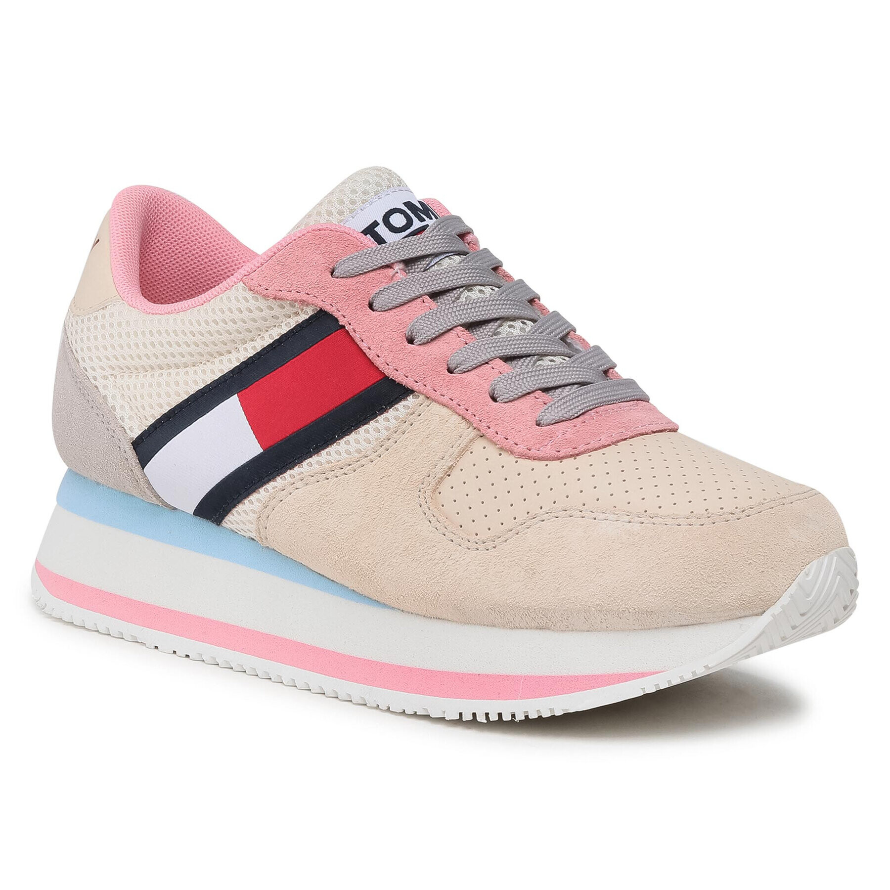 Tommy Jeans Сникърси Flatform Runner EN0EN01357 Бежов - Pepit.bg