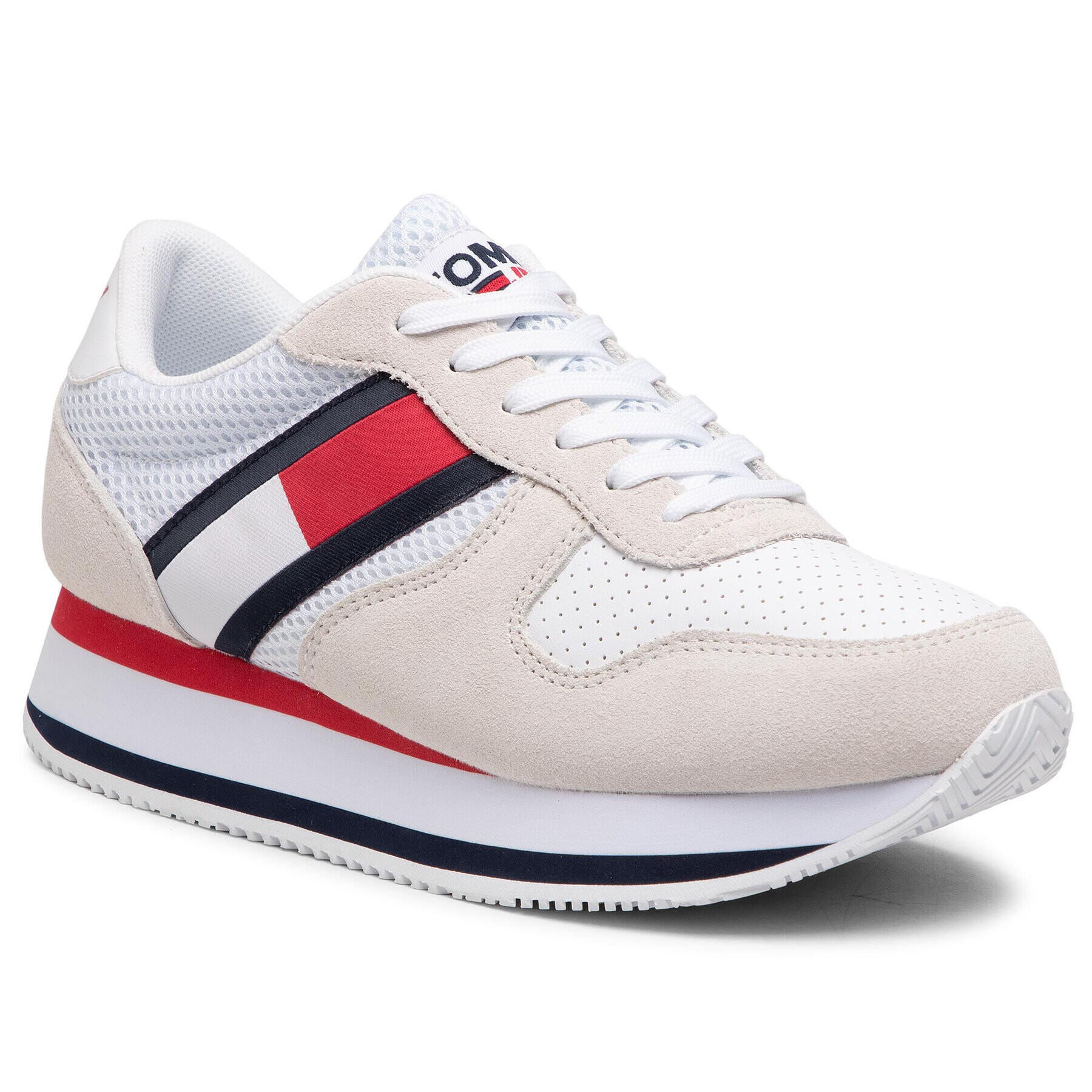 Tommy Jeans Сникърси Flatform Runner EN0EN01357 Бял - Pepit.bg