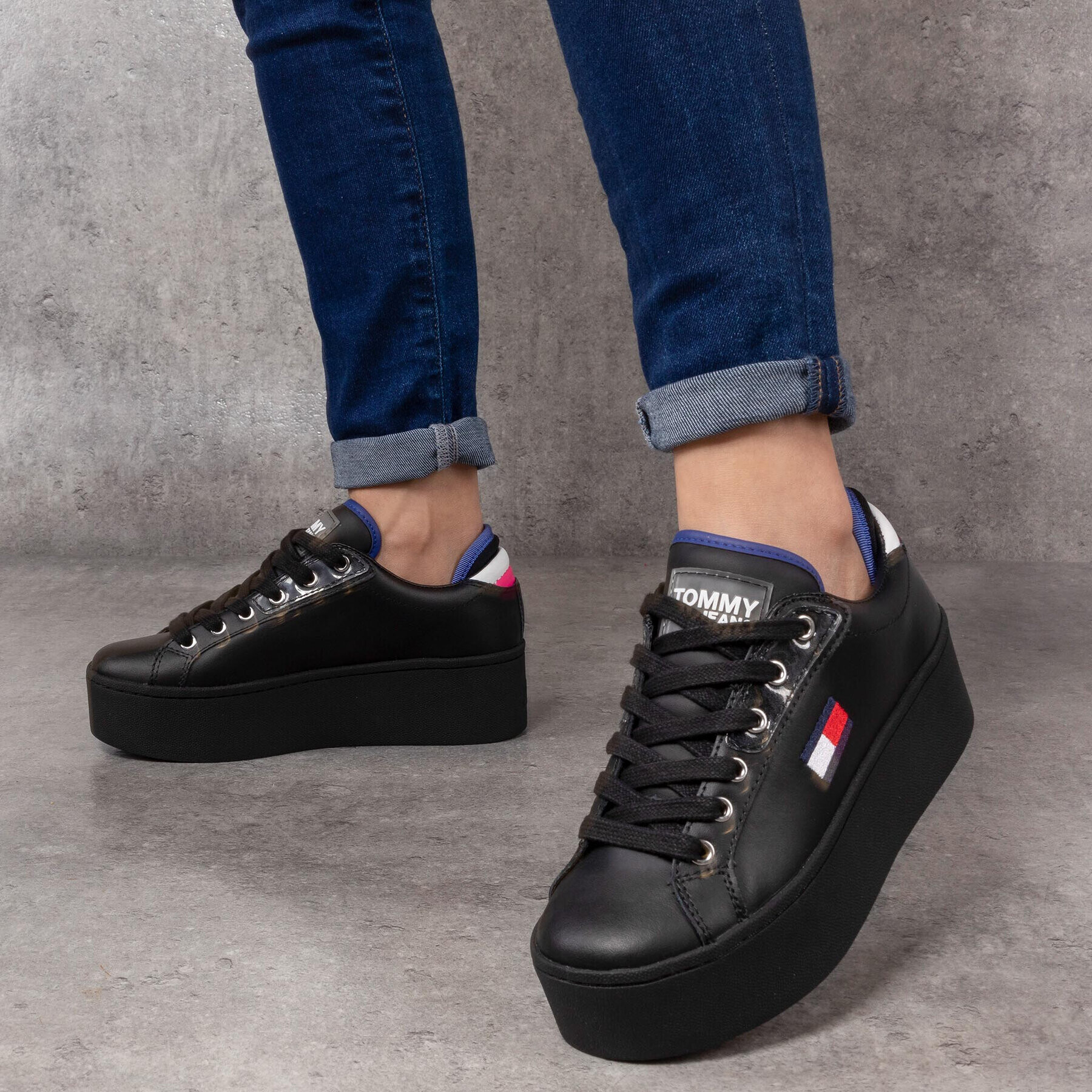 Tommy Jeans Сникърси Flatform Sneaker EN0EN00718 Черен - Pepit.bg