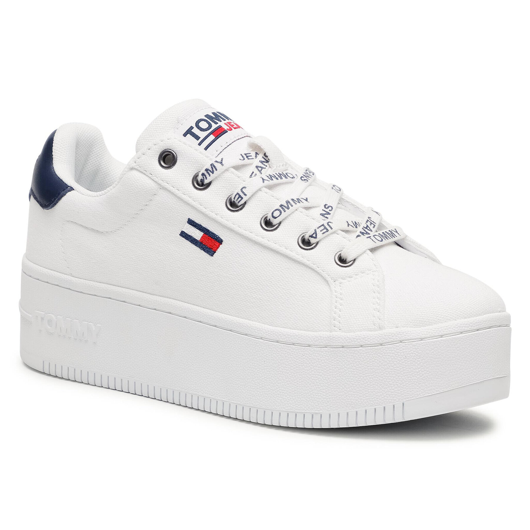 Tommy Jeans Сникърси Iconic Essential Flatform EN0EN01358 Бял - Pepit.bg