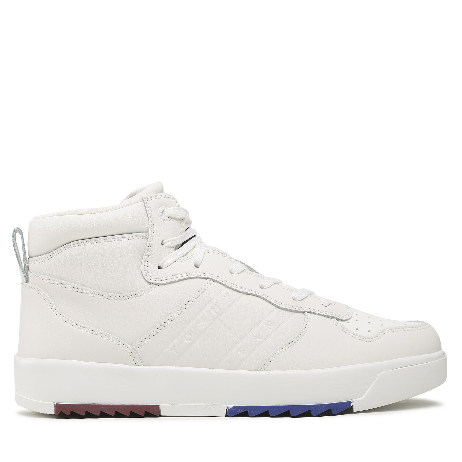 Tommy Jeans Сникърси Leather Basket Midcut EM0EM01071 Бял - Pepit.bg
