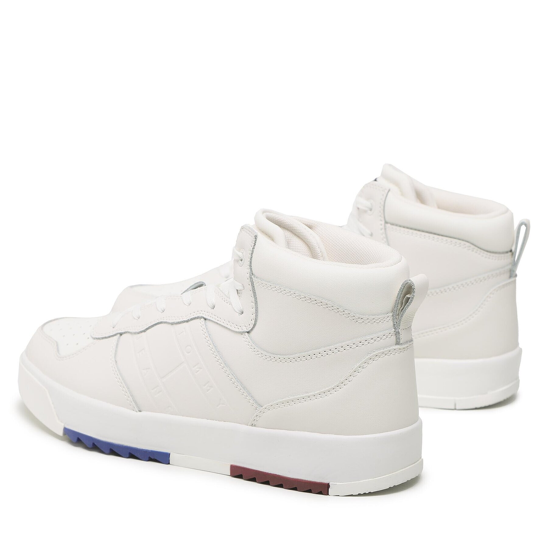 Tommy Jeans Сникърси Leather Basket Midcut EM0EM01071 Бял - Pepit.bg