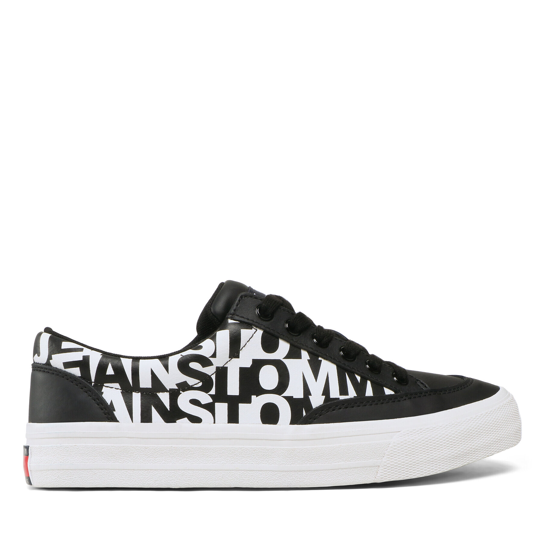 Tommy Jeans Сникърси Leather Logo Print EM0EM01129 Черен - Pepit.bg