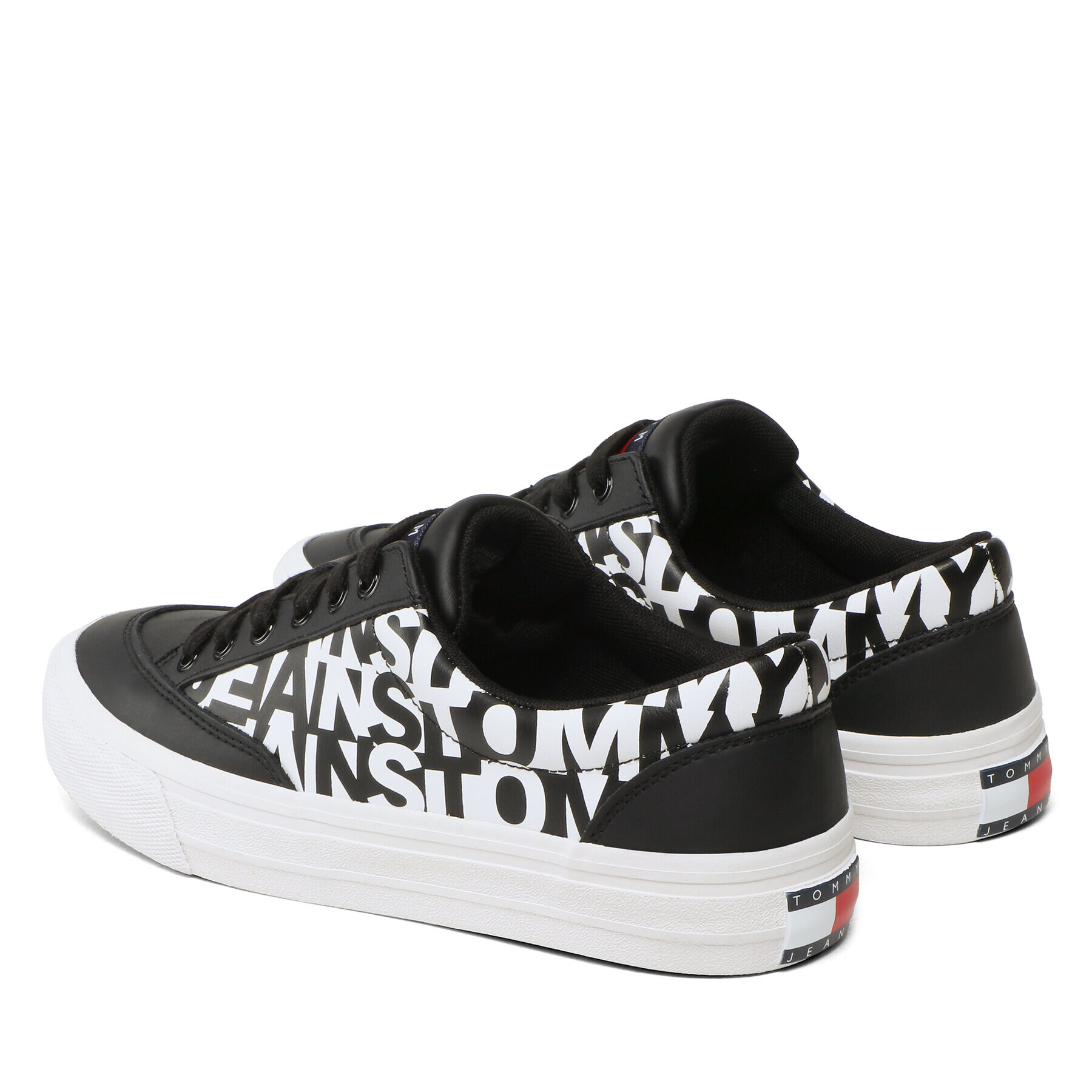 Tommy Jeans Сникърси Leather Logo Print EM0EM01129 Черен - Pepit.bg