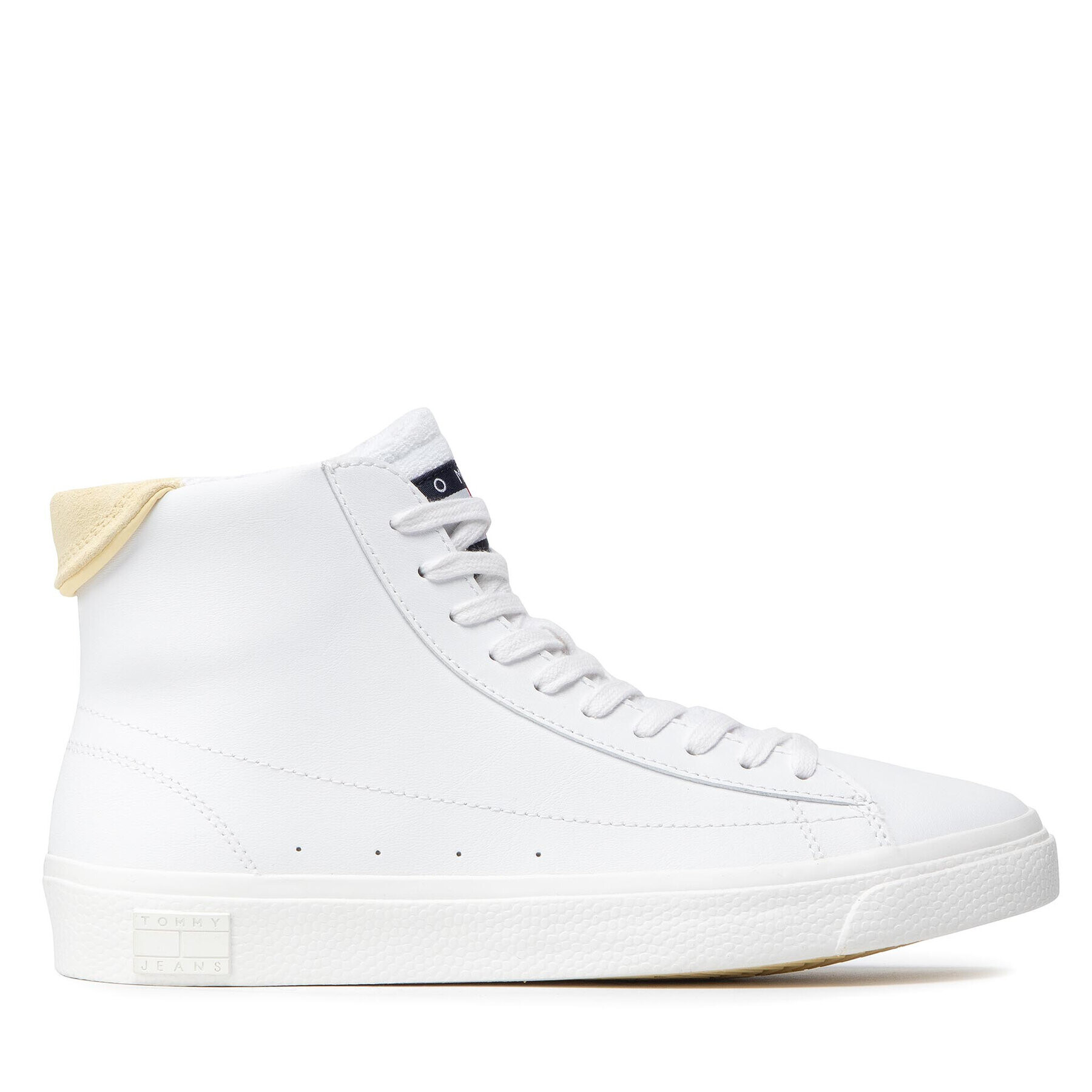 Tommy Jeans Сникърси Leather Mid Cut Vulc EN0EN01629 Бял - Pepit.bg