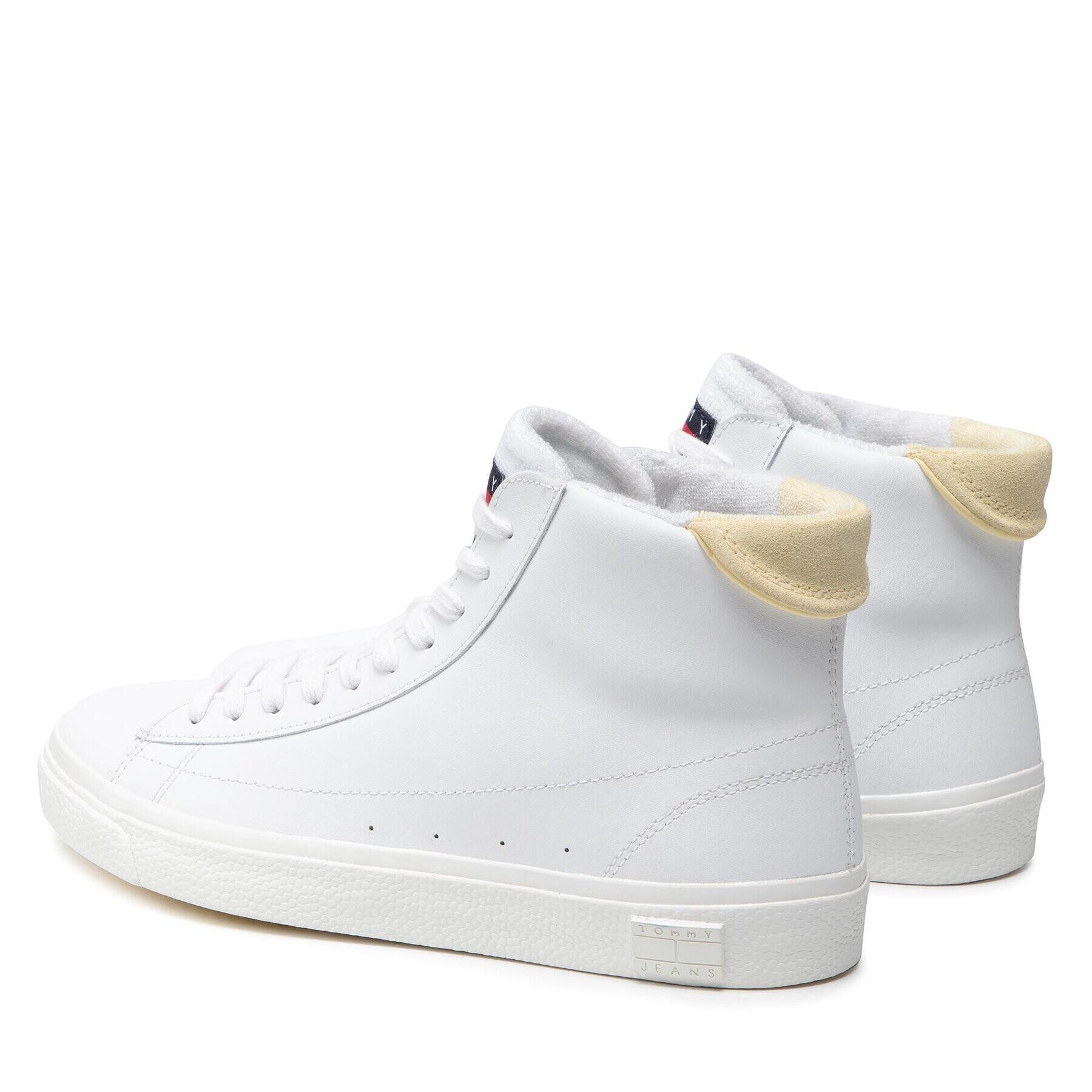 Tommy Jeans Сникърси Leather Mid Cut Vulc EN0EN01629 Бял - Pepit.bg