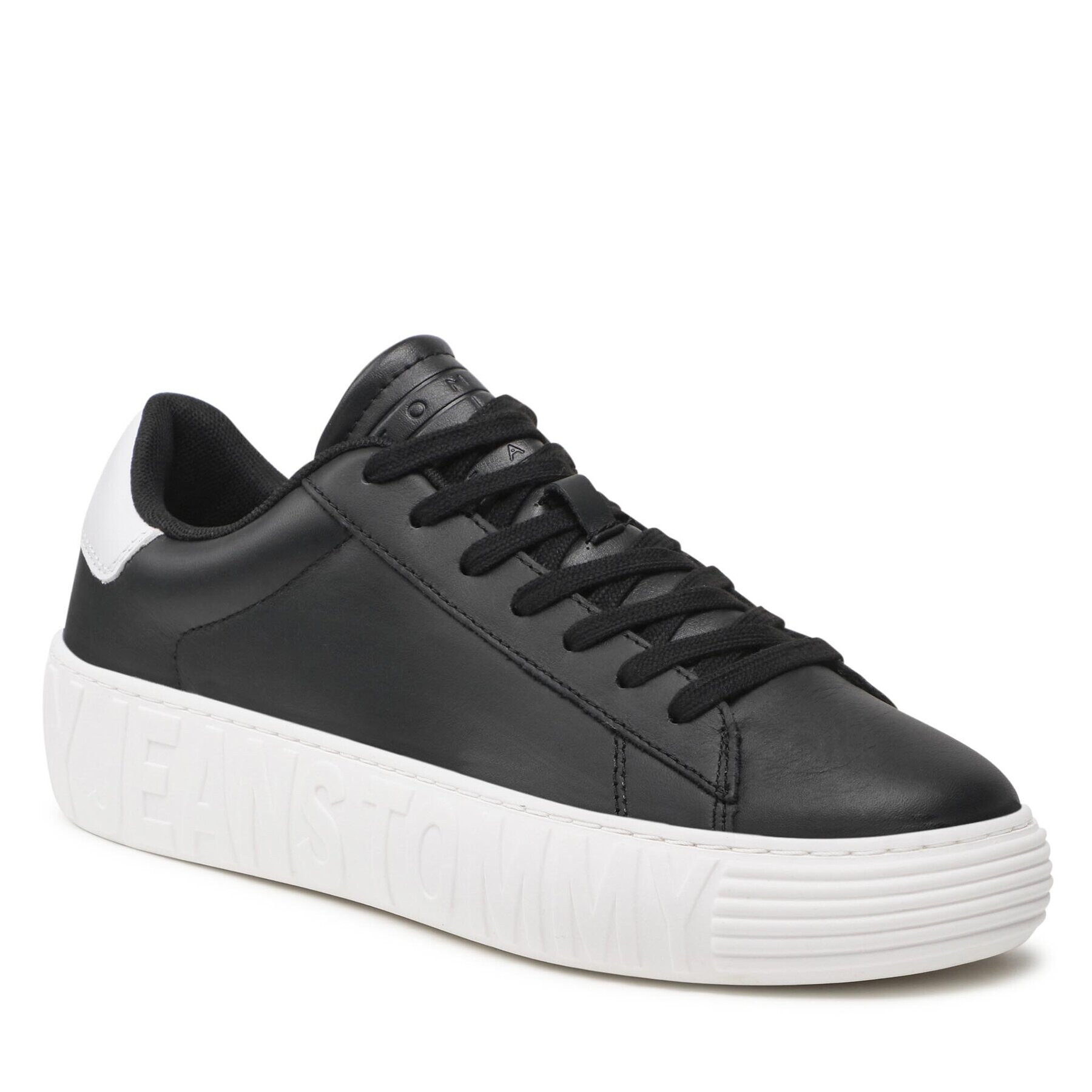 Tommy Jeans Сникърси Leather Outsole EM0EM01159 Черен - Pepit.bg