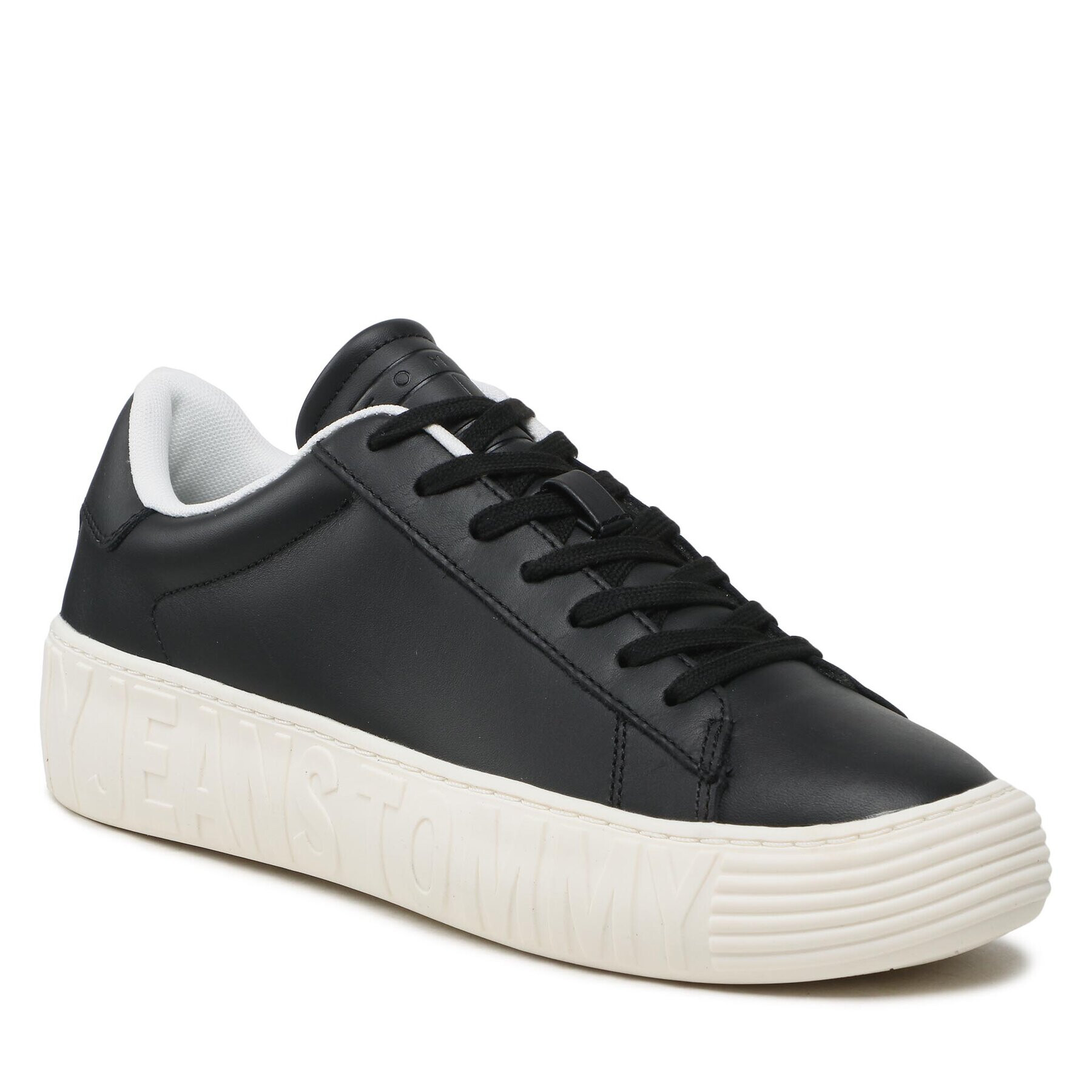 Tommy Jeans Сникърси Leather Outsole EM0EM01213 Черен - Pepit.bg