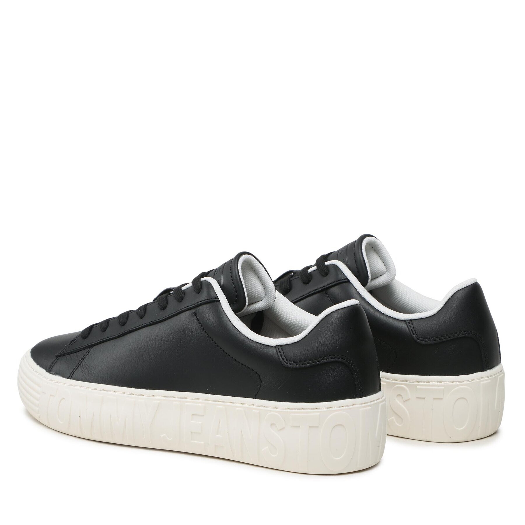 Tommy Jeans Сникърси Leather Outsole EM0EM01213 Черен - Pepit.bg
