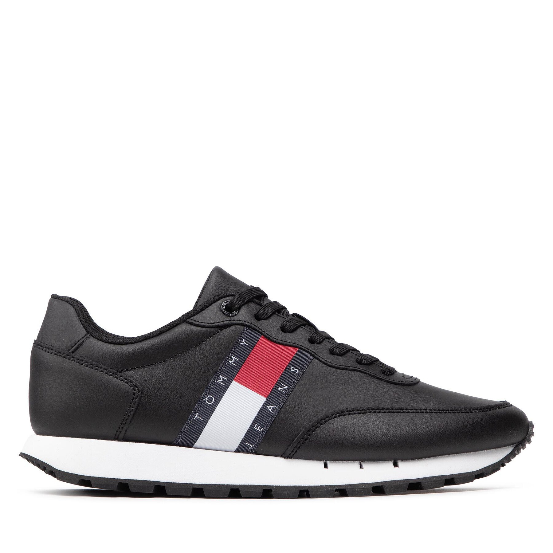 Tommy Jeans Сникърси Leather Runner EM0EM00898 Черен - Pepit.bg
