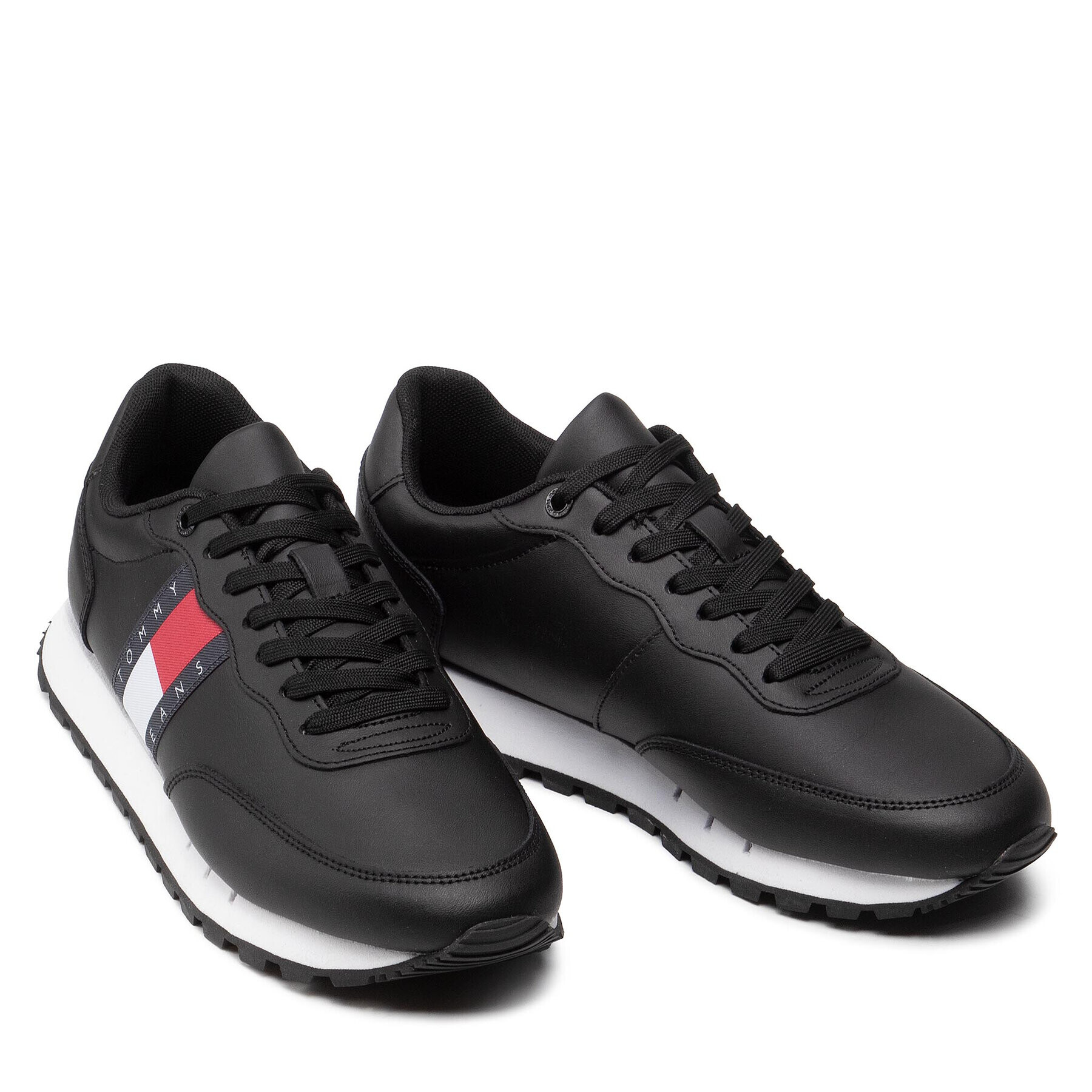 Tommy Jeans Сникърси Leather Runner EM0EM00898 Черен - Pepit.bg