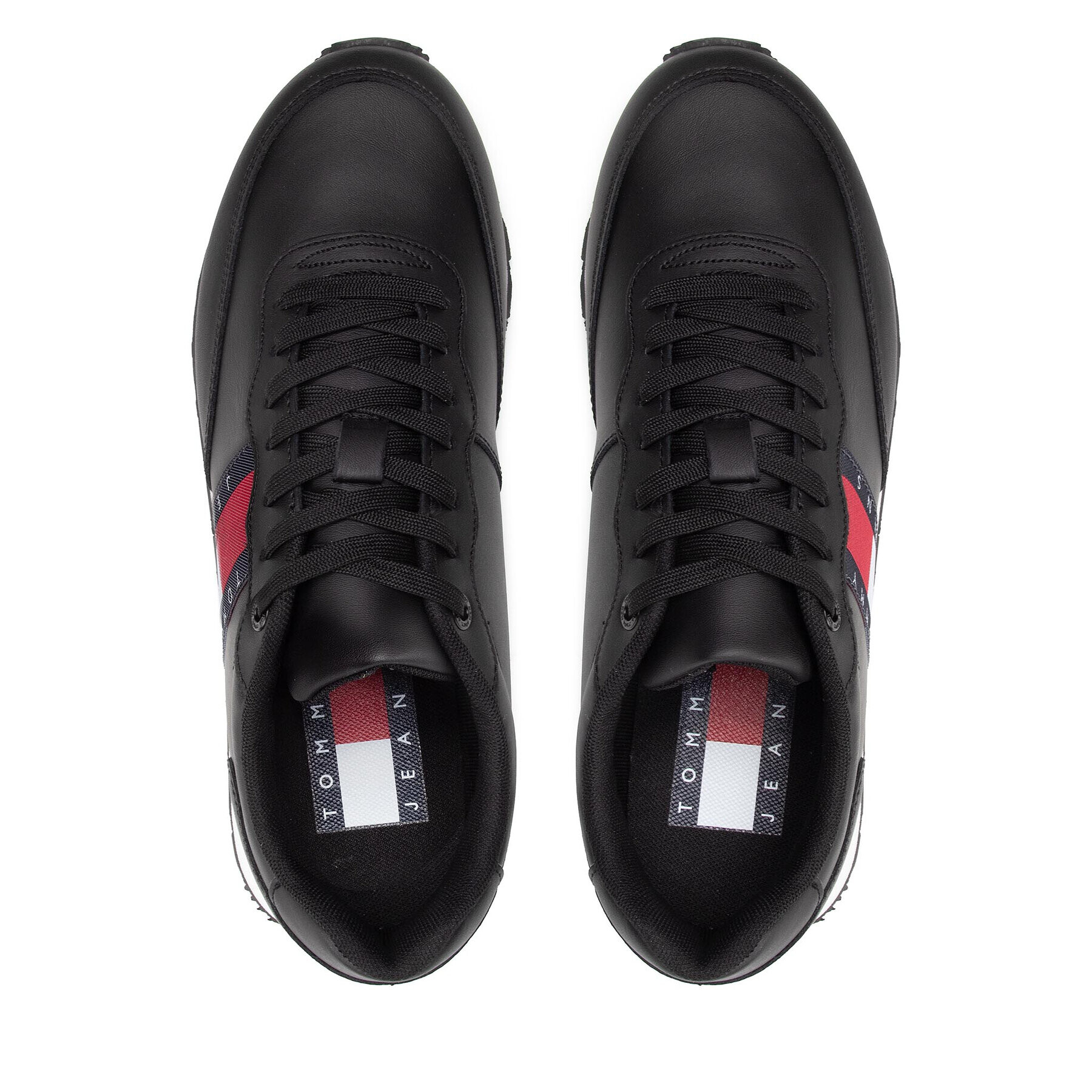 Tommy Jeans Сникърси Leather Runner EM0EM00898 Черен - Pepit.bg