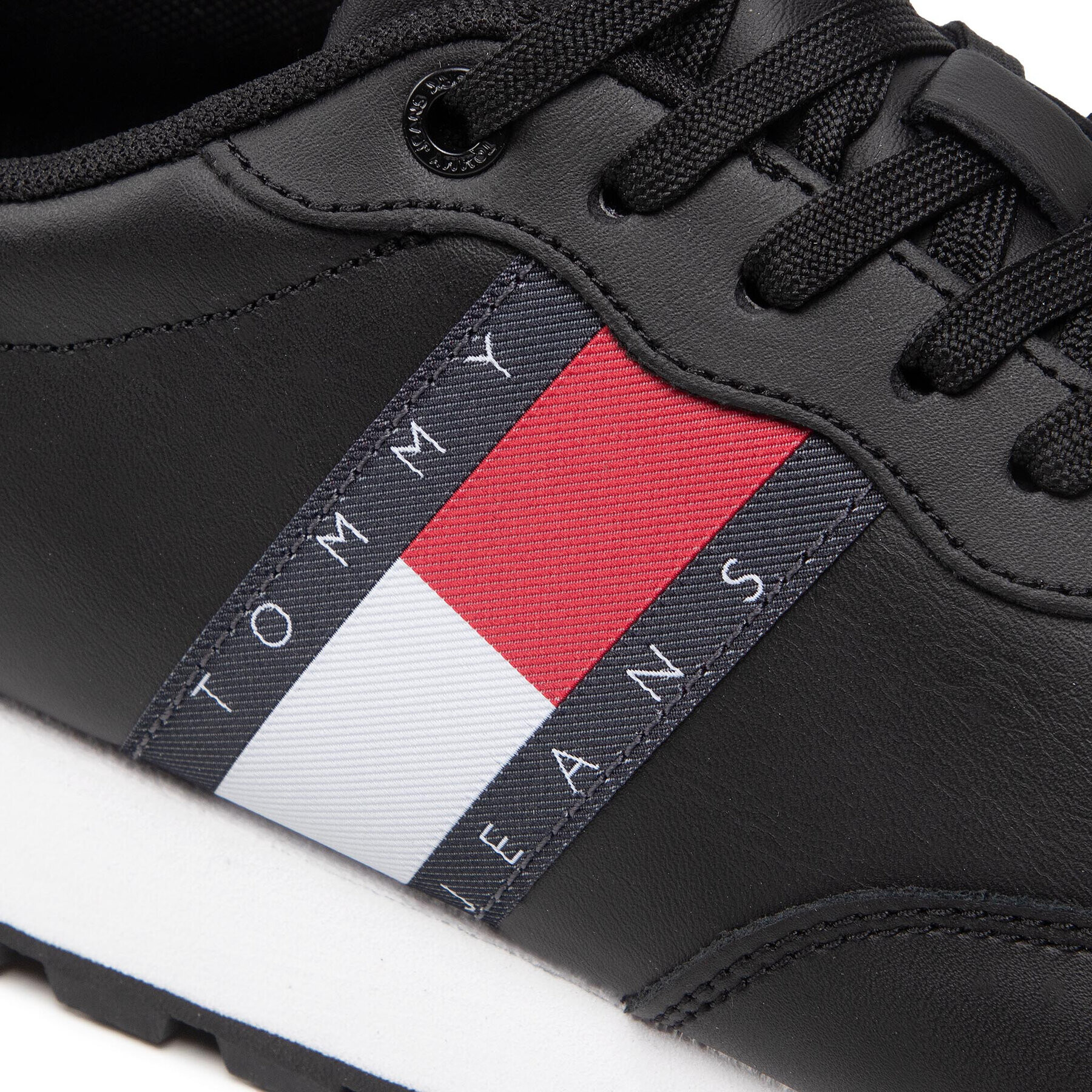 Tommy Jeans Сникърси Leather Runner EM0EM00898 Черен - Pepit.bg