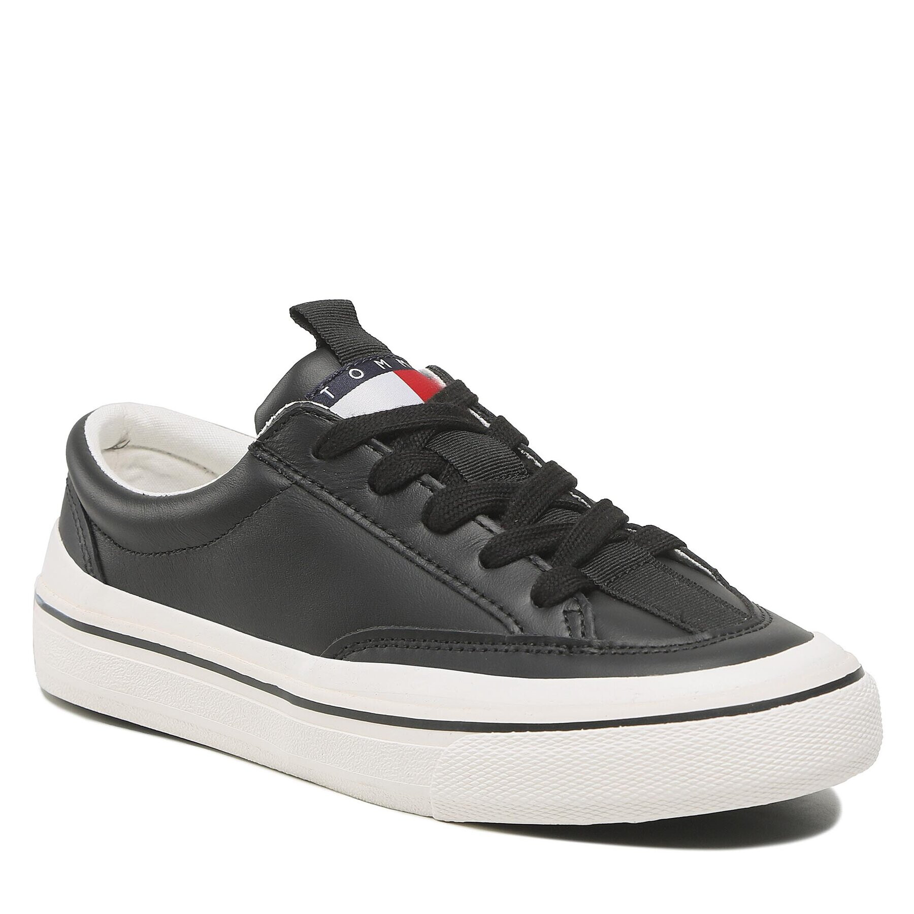 Tommy Jeans Сникърси Leather Vulc Ess EN0EN01932 Черен - Pepit.bg