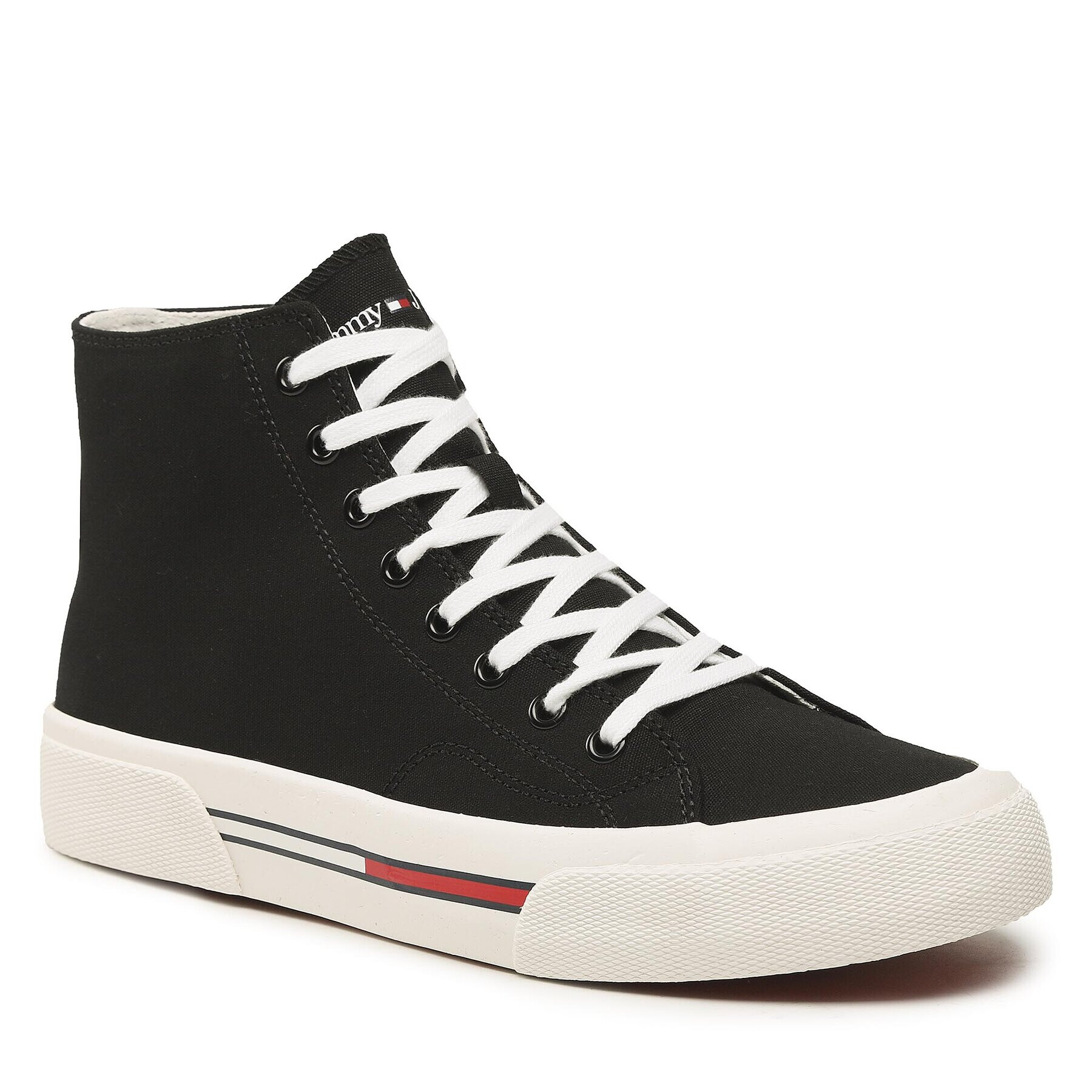 Tommy Jeans Сникърси Mid Canvas Color EM0EM01157 Черен - Pepit.bg