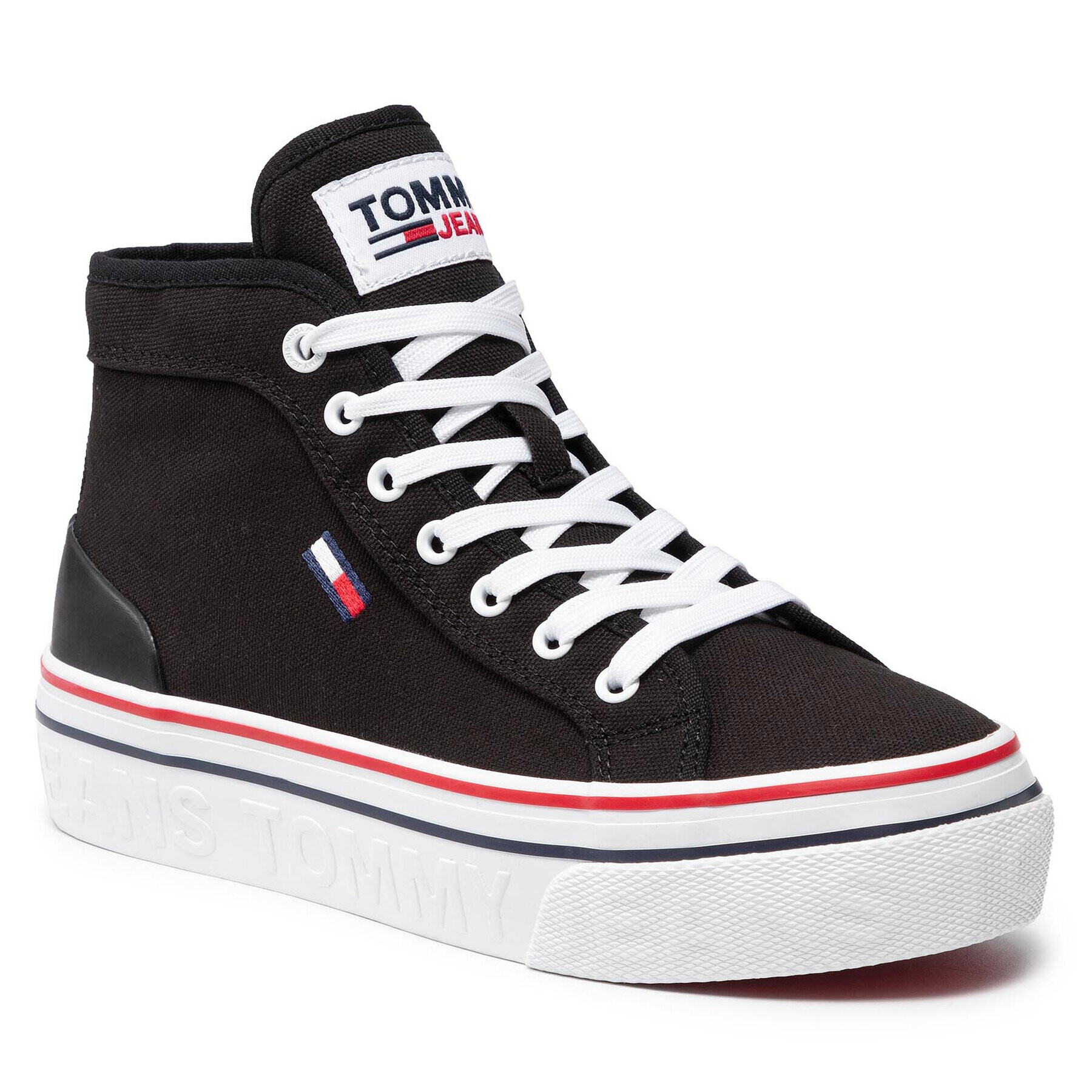 Tommy Jeans Сникърси Mid Flatform EN0EN01414 Черен - Pepit.bg