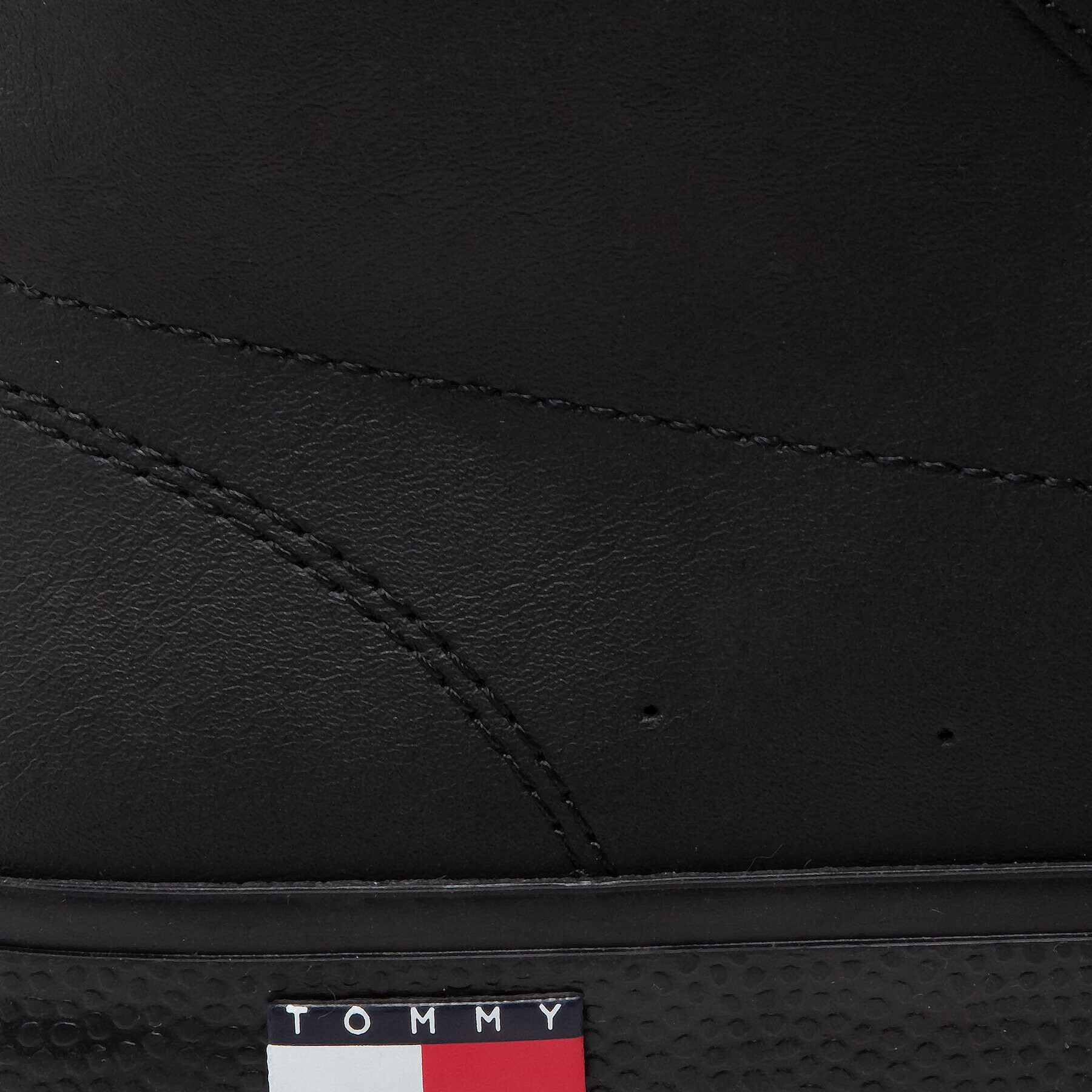 Tommy Jeans Сникърси Mid Leather Vulc EM0EM01067 Черен - Pepit.bg