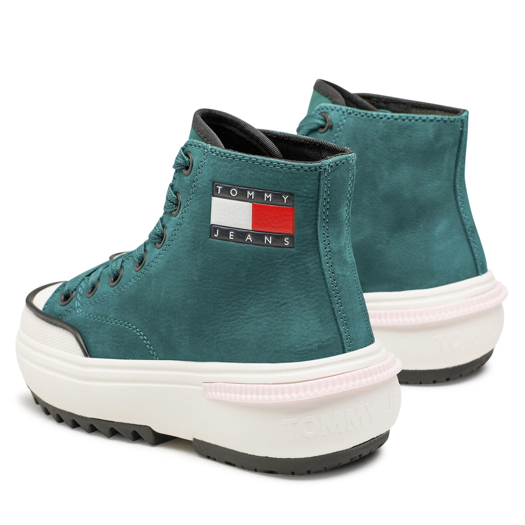 Tommy Jeans Сникърси Nubuck Mid Run Cleat EN0EN01982 Зелен - Pepit.bg