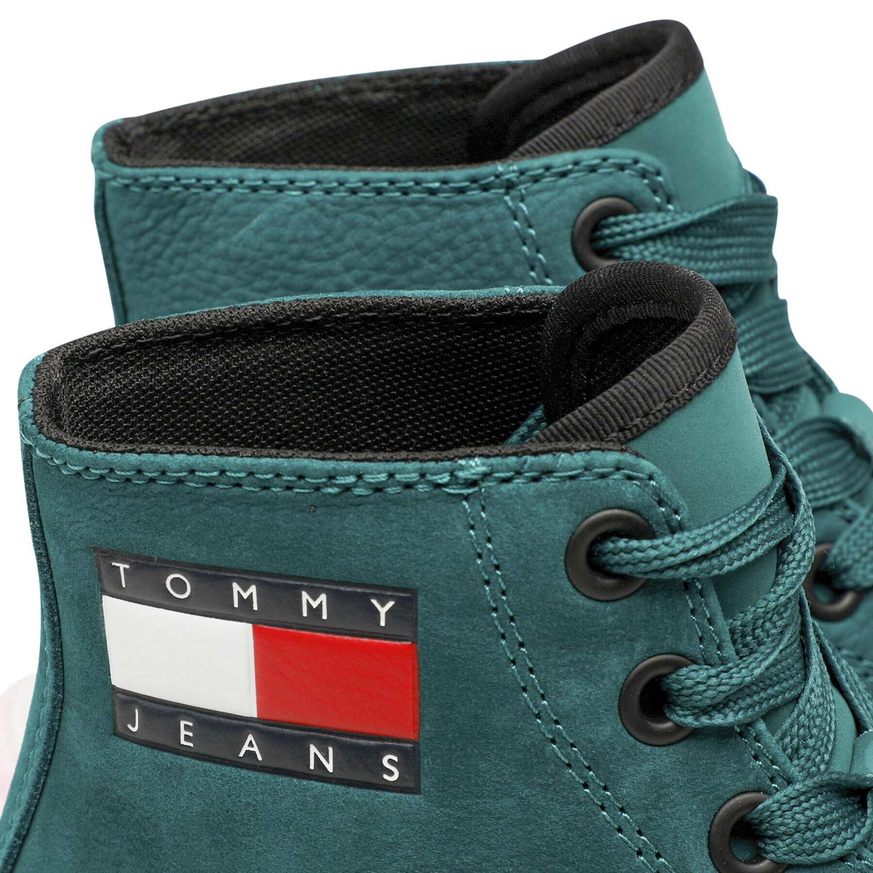 Tommy Jeans Сникърси Nubuck Mid Run Cleat EN0EN01982 Зелен - Pepit.bg