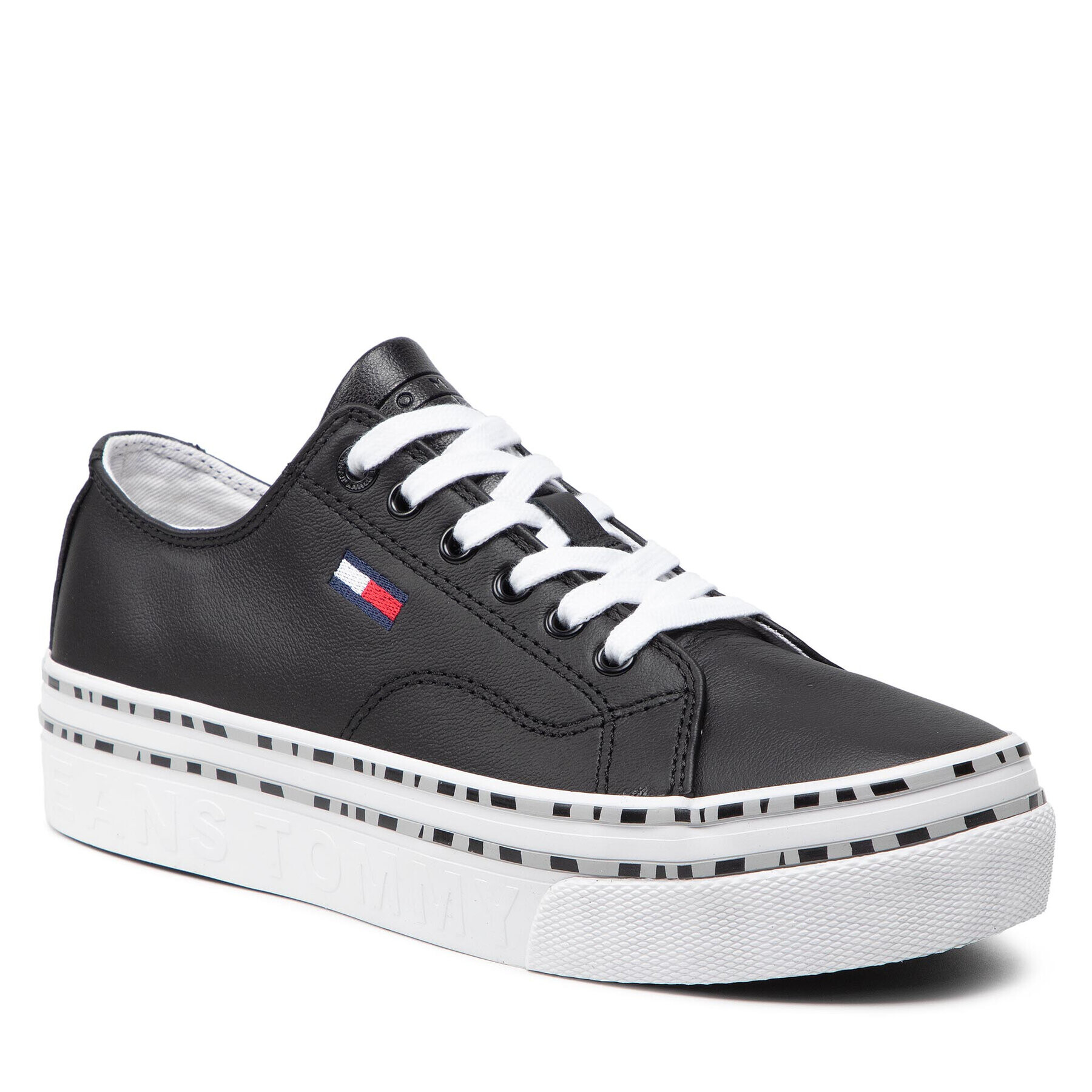 Tommy Jeans Сникърси Platform Wild Animal Sneaker EN0EN01626 Черен - Pepit.bg