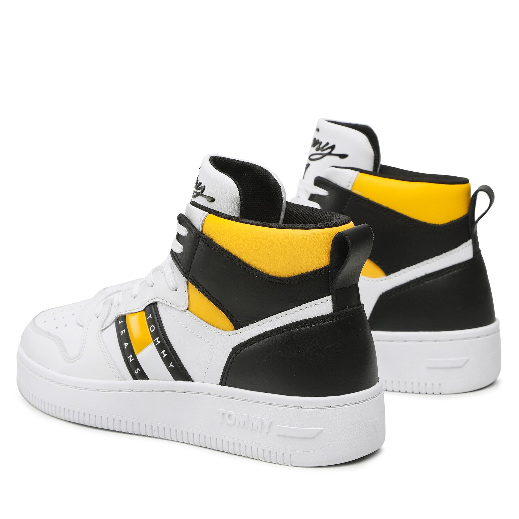 Tommy Jeans Сникърси Retro Basket Mid Cut EM0EM01142 Бял - Pepit.bg