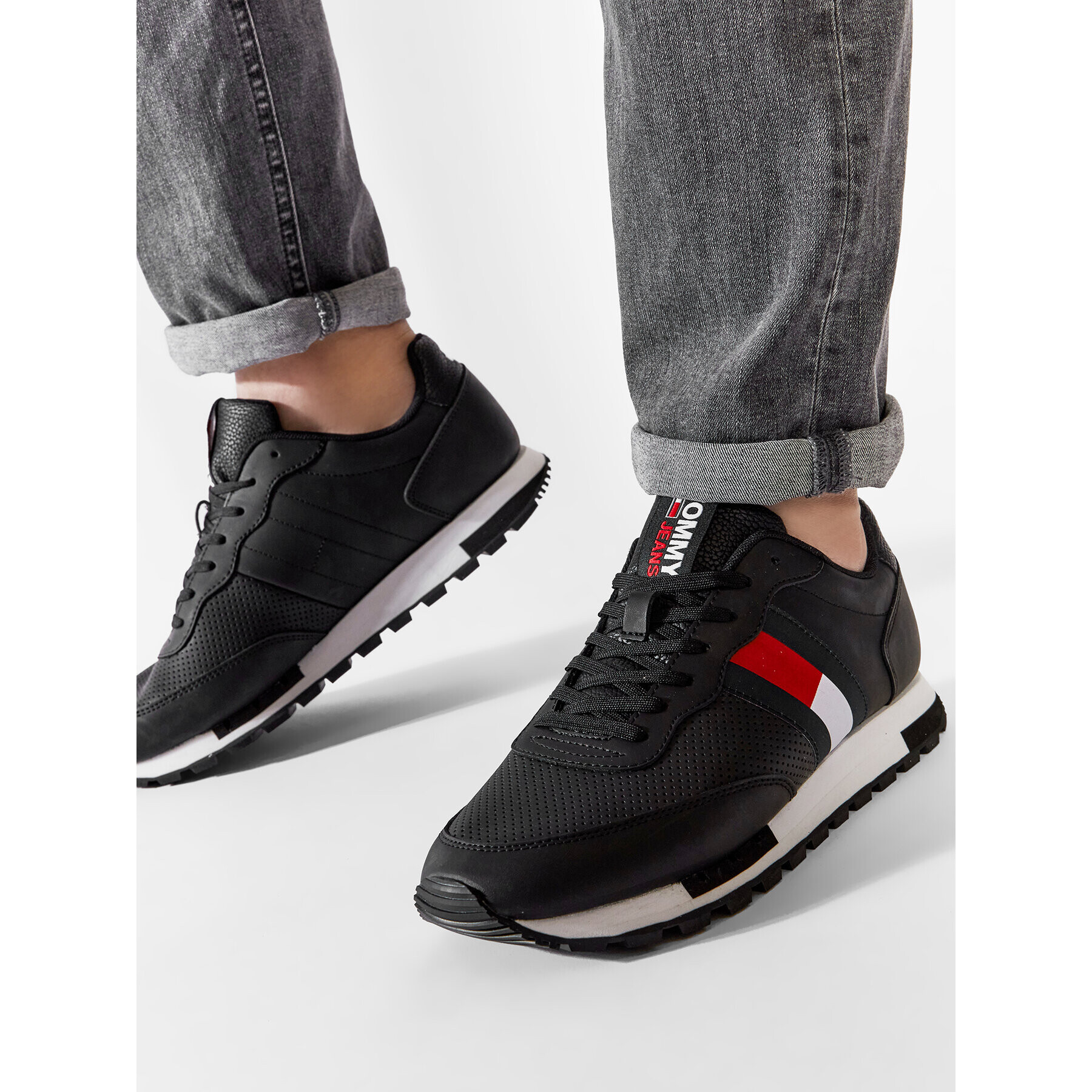 Tommy Jeans Сникърси Retro Tjm Lether Runner EM0EM00726 Черен - Pepit.bg