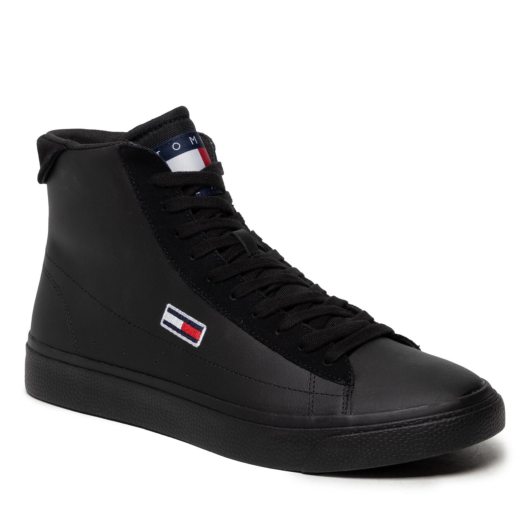 Tommy Jeans Сникърси Retro Vulc High Tjm Leather Черен - Pepit.bg