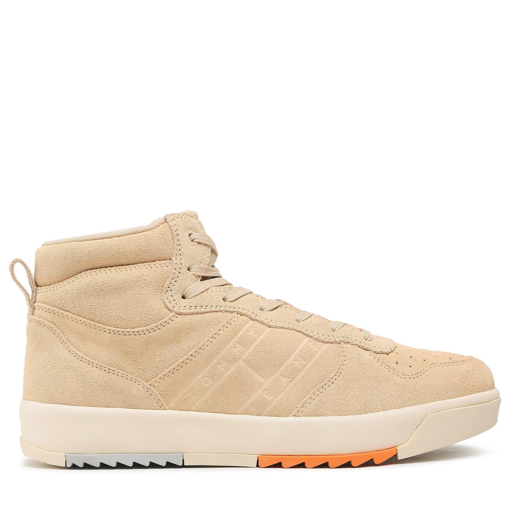 Tommy Jeans Сникърси Suede Basket Midcut EM0EM01072 Бежов - Pepit.bg