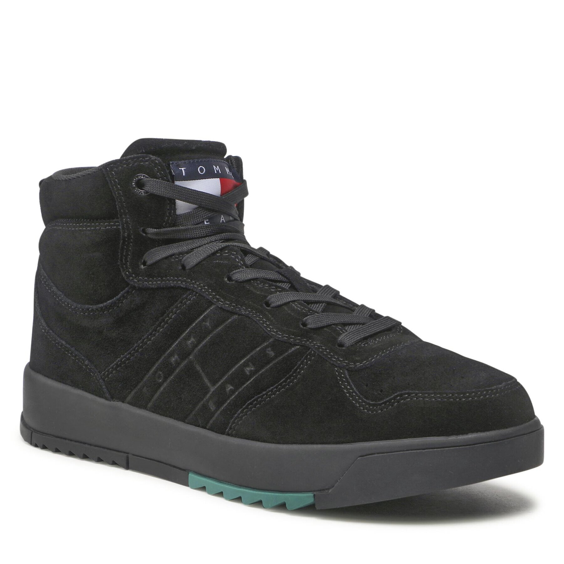 Tommy Jeans Сникърси Suede Basket Midcut EM0EM01072 Черен - Pepit.bg
