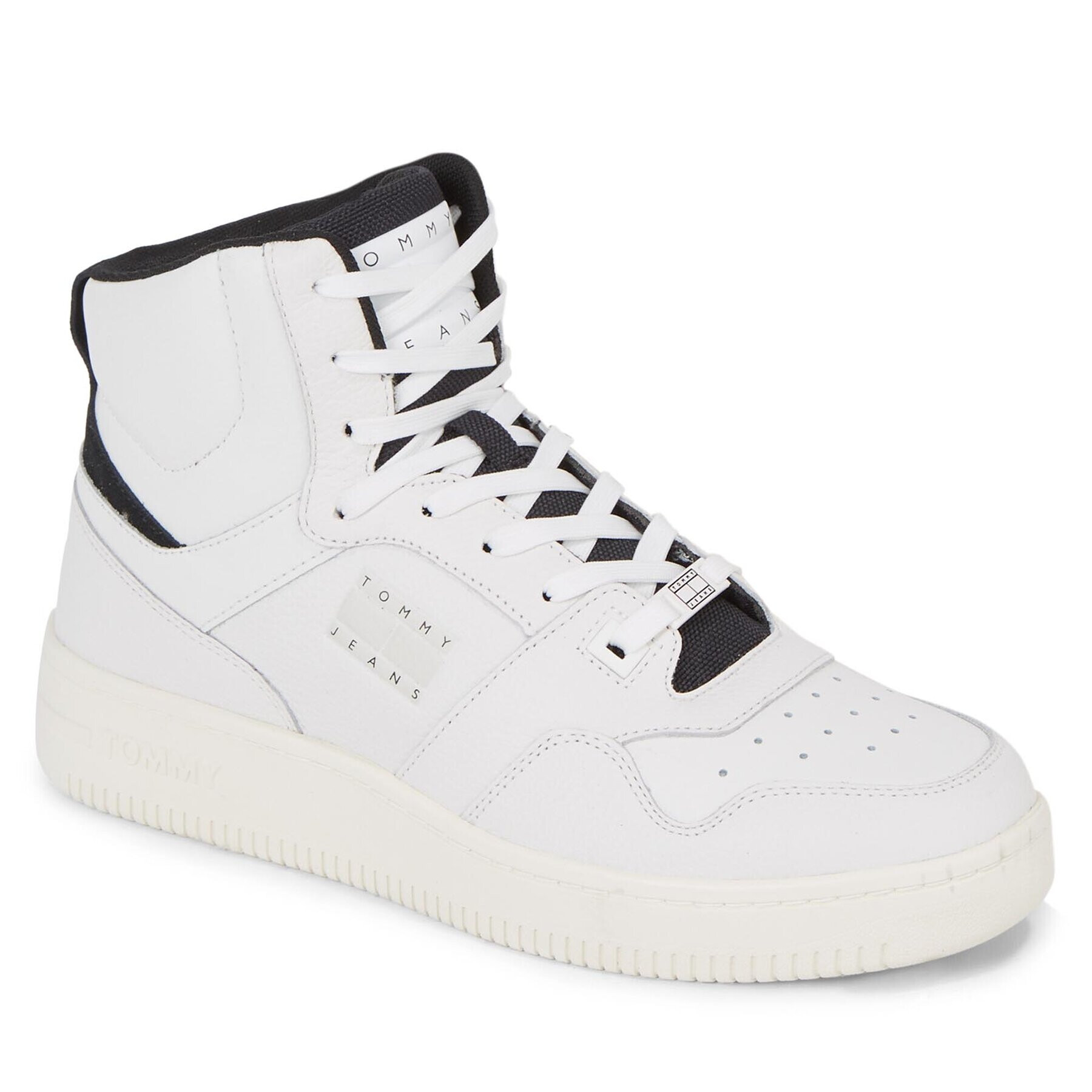 Tommy Jeans Сникърси Tjm Basket Mid Leather EM0EM01258 Бял - Pepit.bg