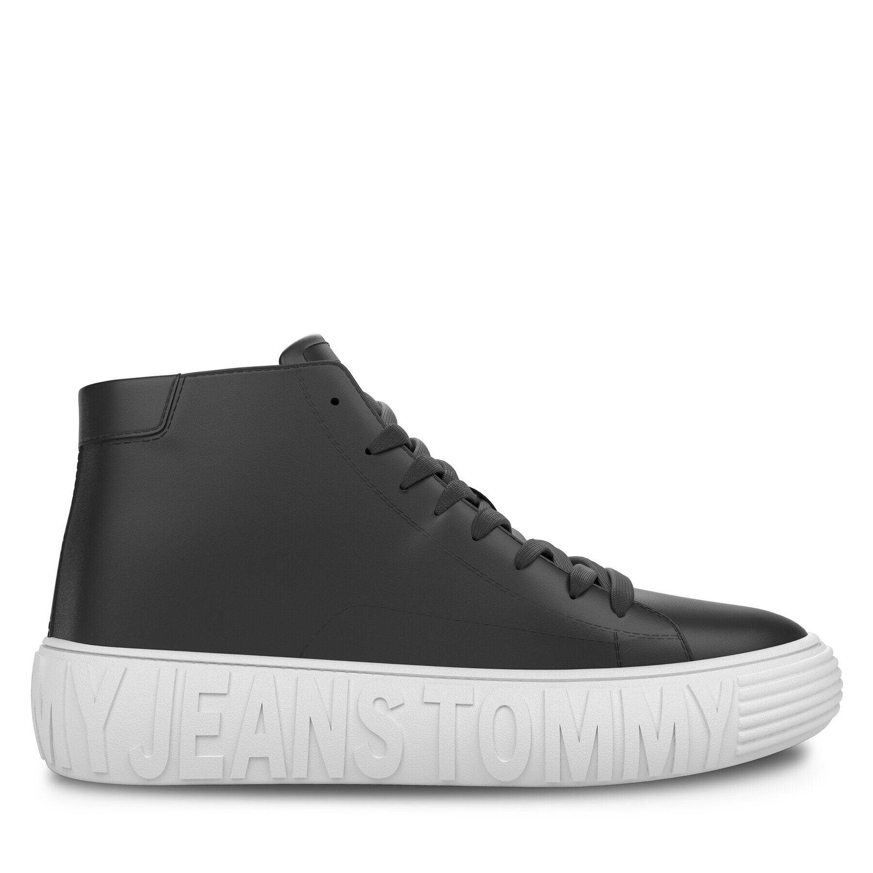 Tommy Jeans Сникърси Tjm Leather Outsole Mid EM0EM01330 Черен - Pepit.bg