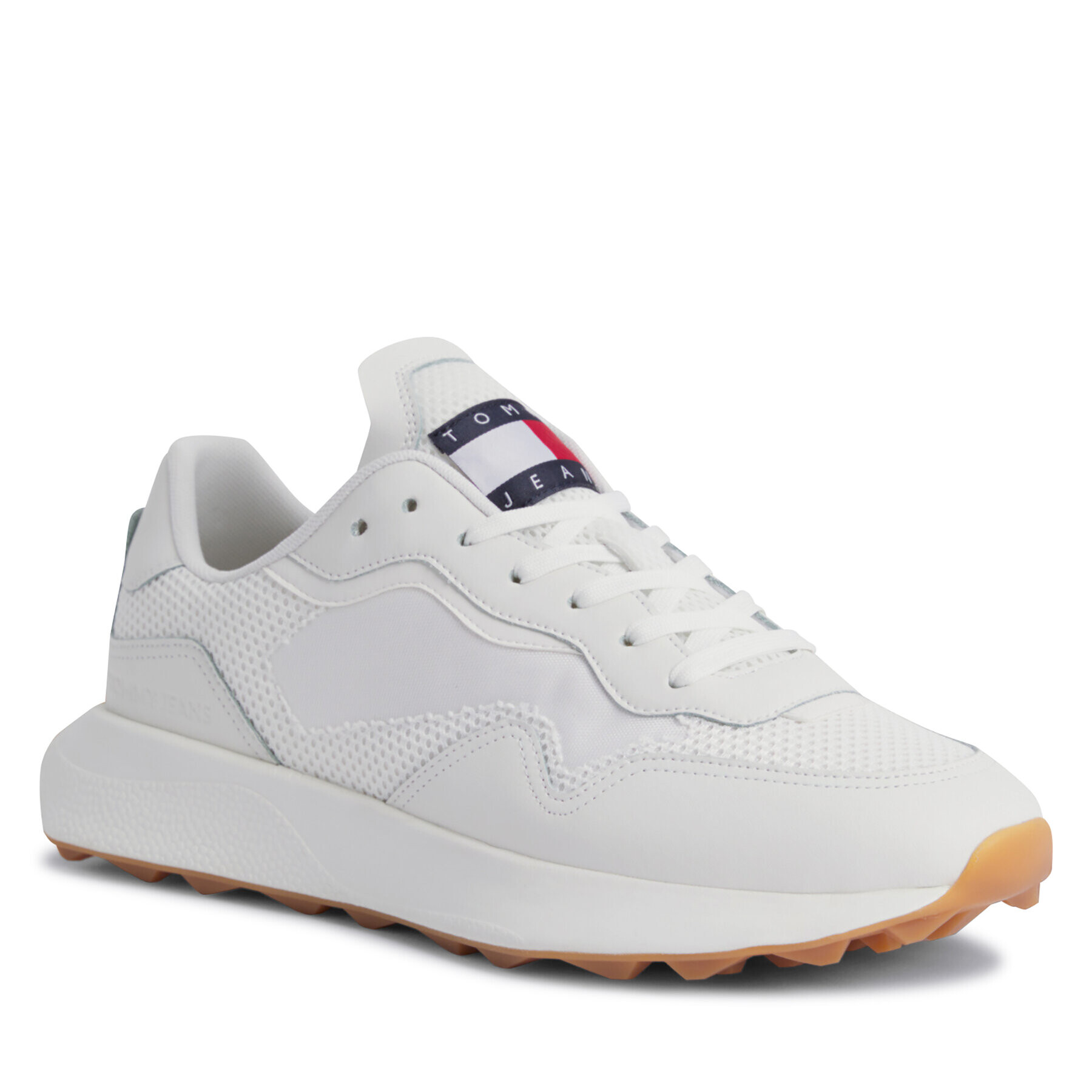 Tommy Jeans Сникърси Tjm Runner Mix Material EM0EM01259 Бял - Pepit.bg