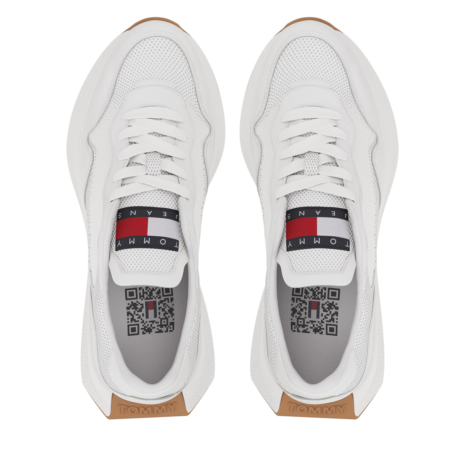 Tommy Jeans Сникърси Tjm Runner Mix Material EM0EM01259 Бял - Pepit.bg