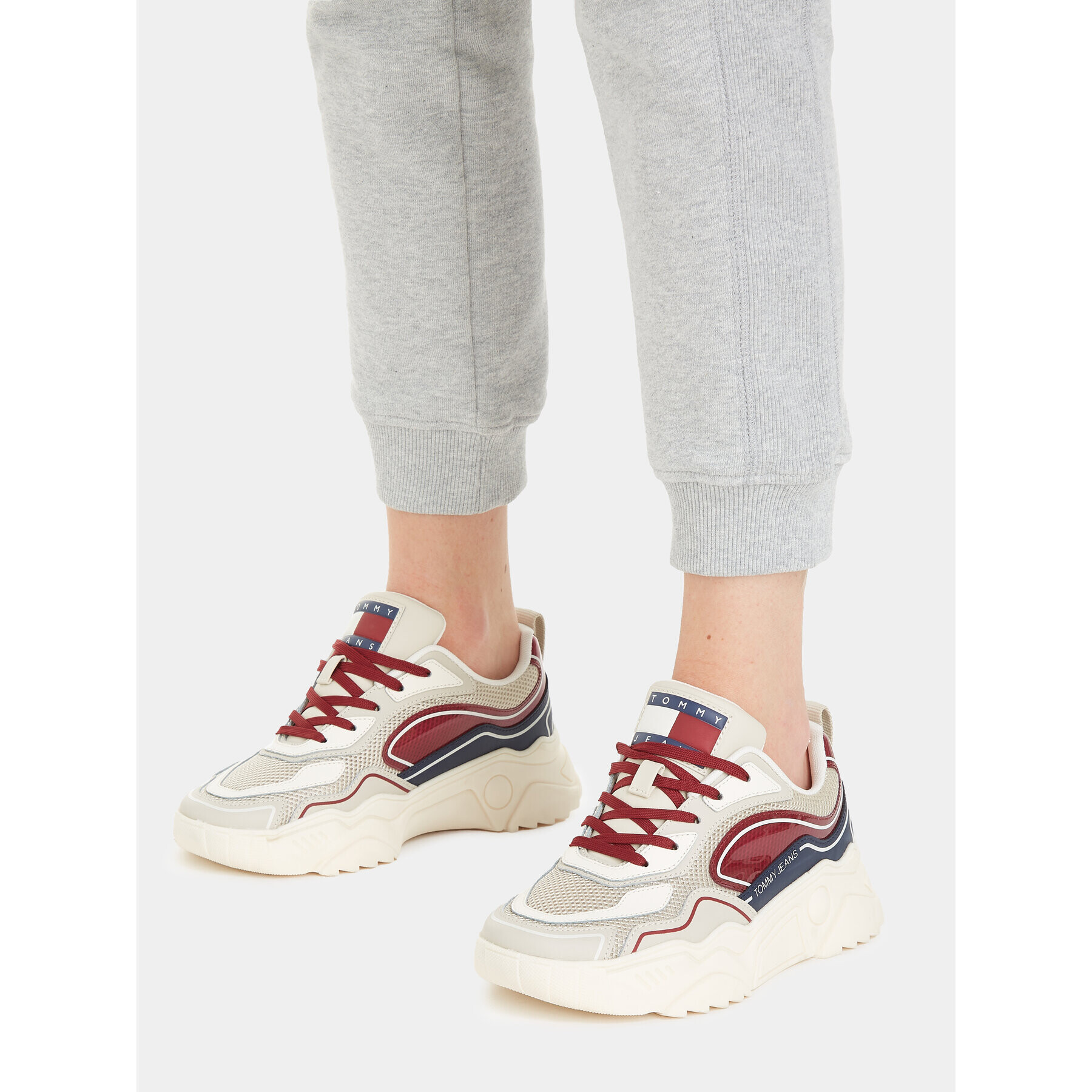 Tommy Jeans Сникърси Tjw Chunky Runner Monocolor Lc EN0EN02263 Червен - Pepit.bg