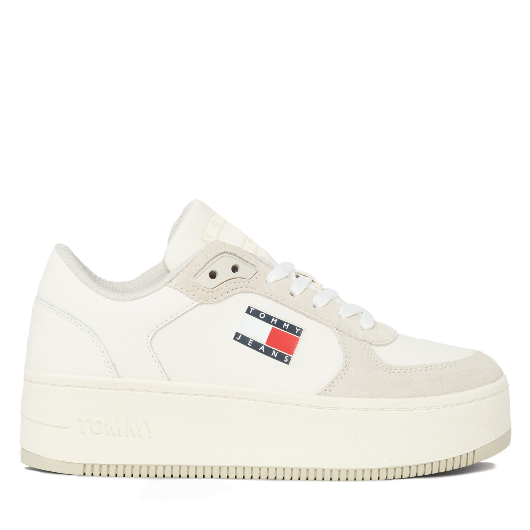 Tommy Jeans Сникърси Tjw Flatform Mat Mix EN0EN02538 Бял - Pepit.bg