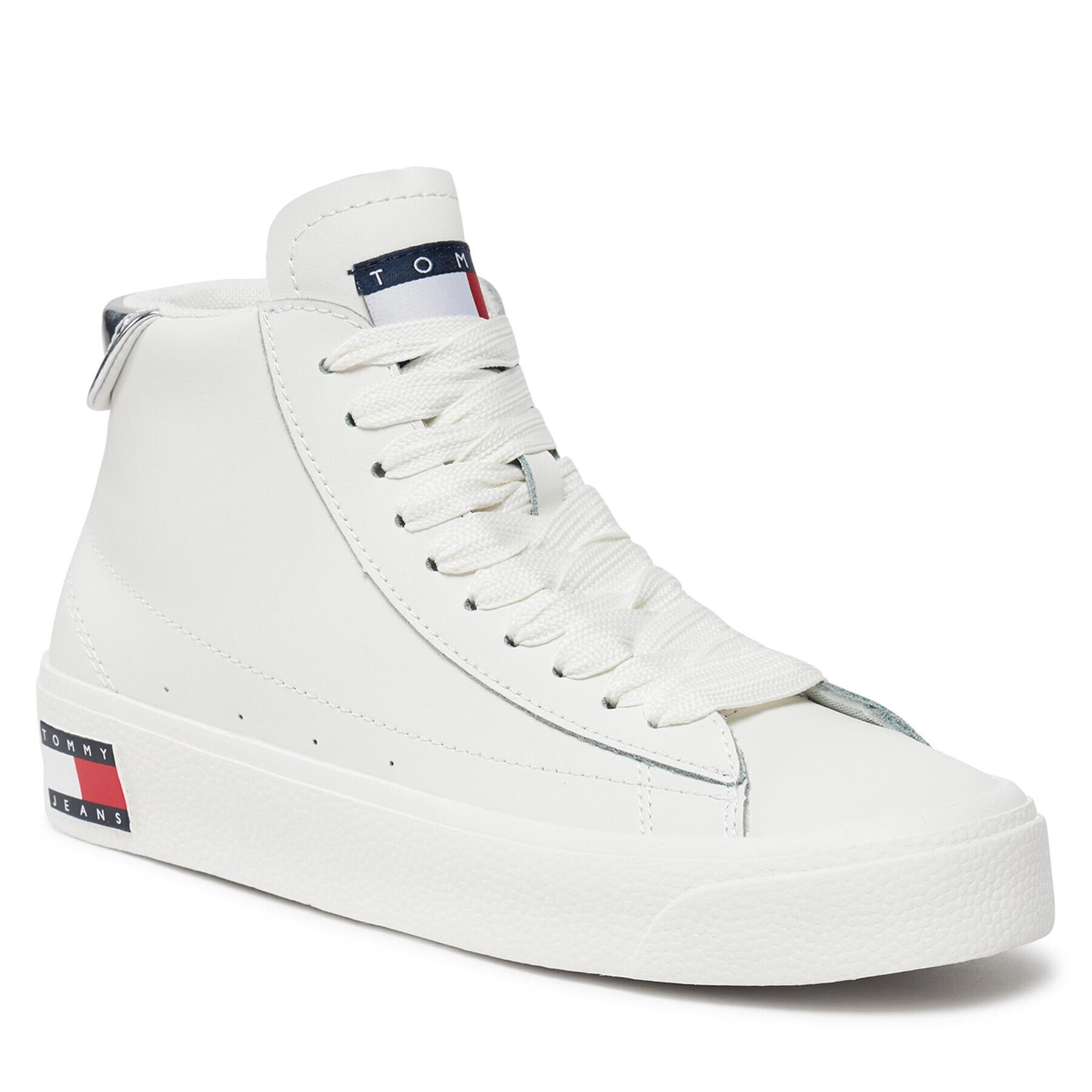 Tommy Jeans Сникърси Tjw Vulc Leather Plat Mc EN0EN02285 Бял - Pepit.bg