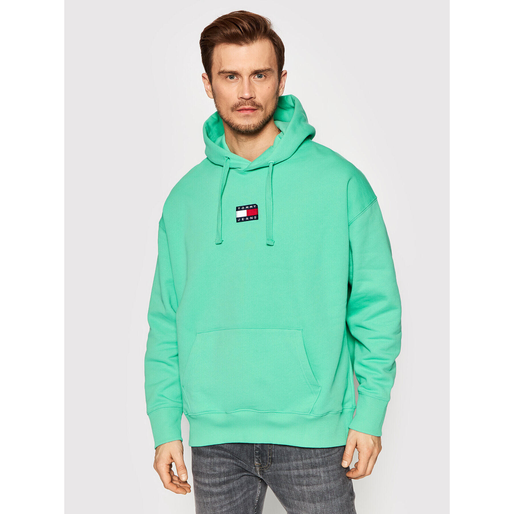 Tommy Jeans Суитшърт Badge DM0DM10904 Зелен Regular Fit - Pepit.bg