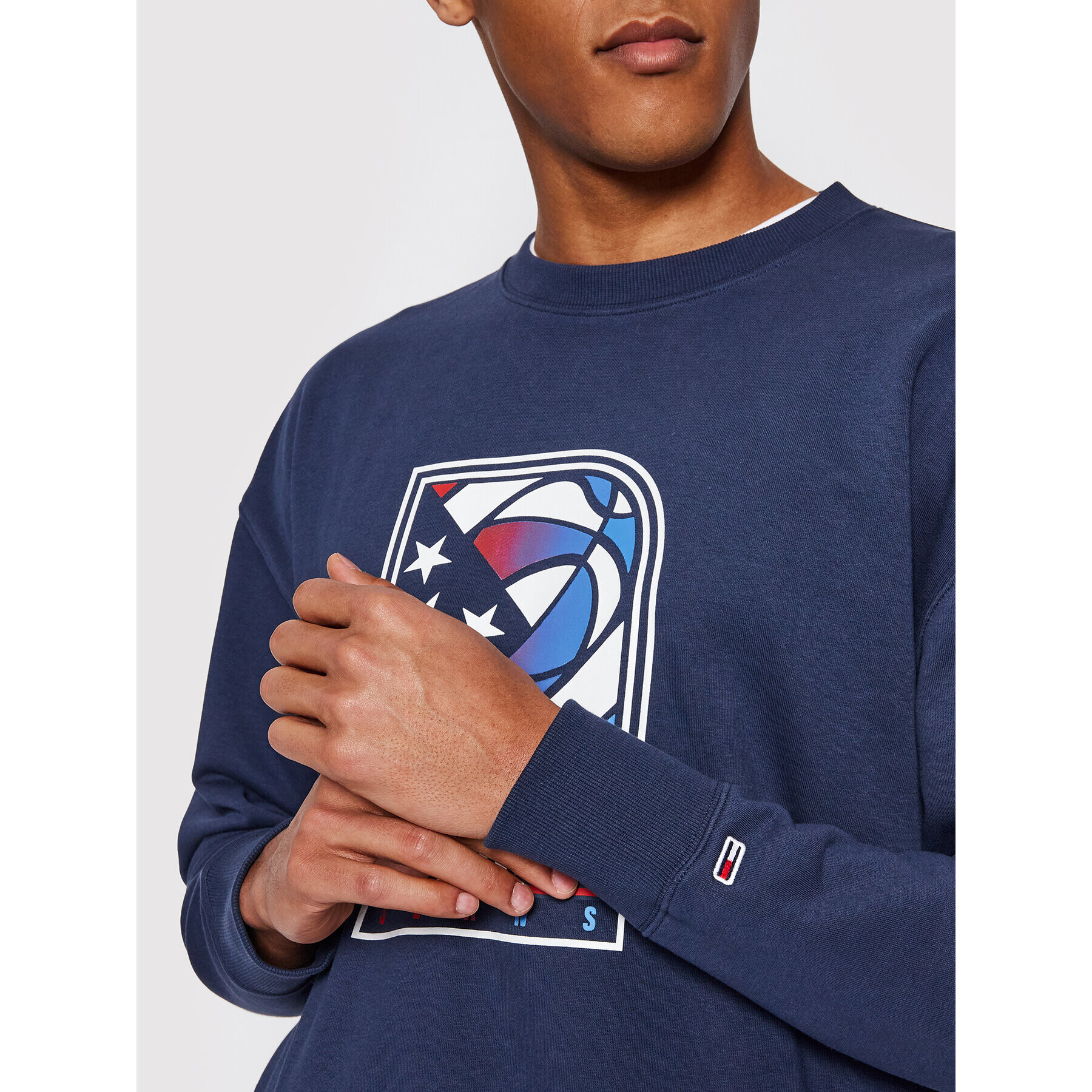 Tommy Jeans Суитшърт Basketball Crew DM0DM10661 Тъмносин Regular Fit - Pepit.bg