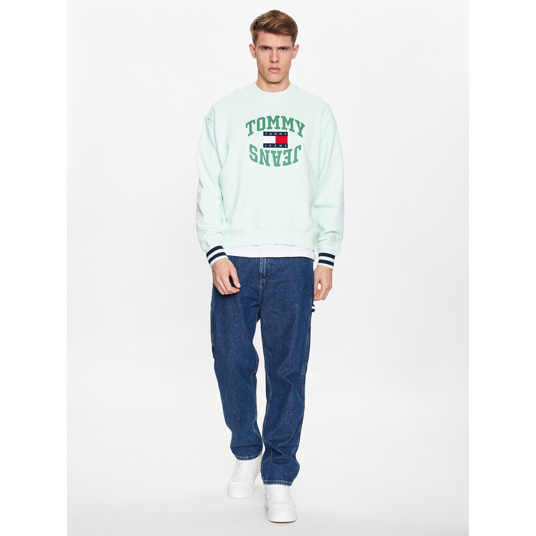 Tommy Jeans Суитшърт Boxy Arched Logo DM0DM16375 Зелен Boxy Fit - Pepit.bg