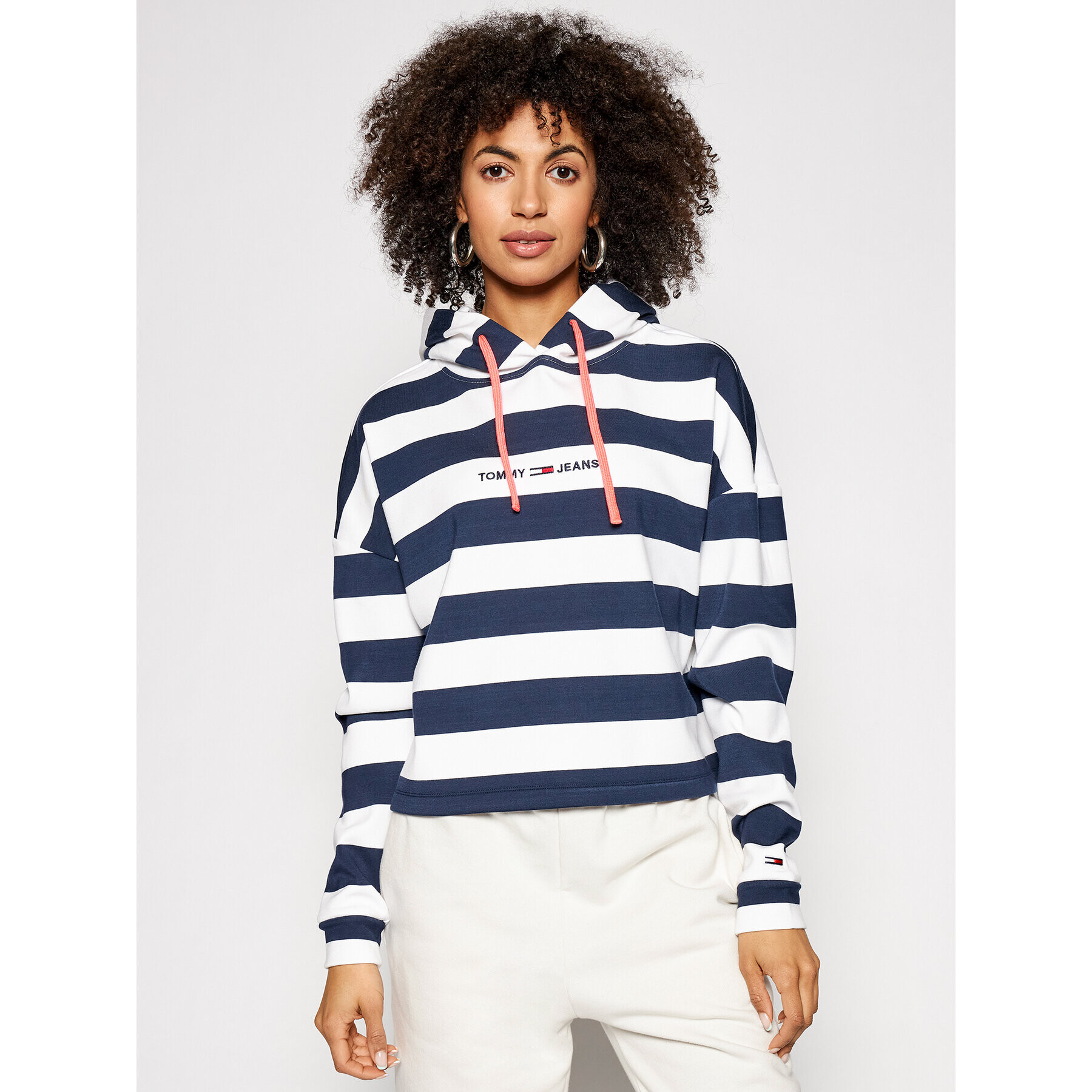 Tommy Jeans Суитшърт Bxy Stripe DW0DW09921 Тъмносин Relaxed Fit - Pepit.bg